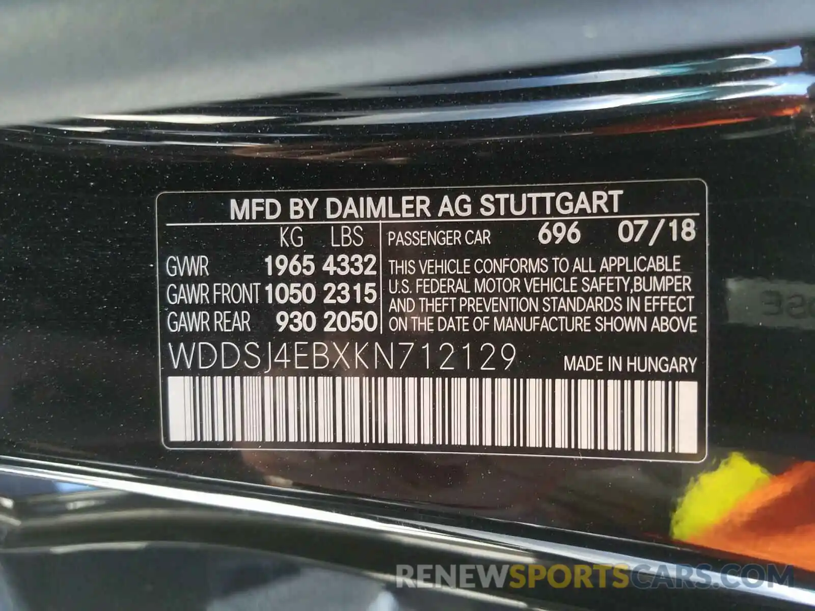 10 Photograph of a damaged car WDDSJ4EBXKN712129 MERCEDES-BENZ C CLASS 2019