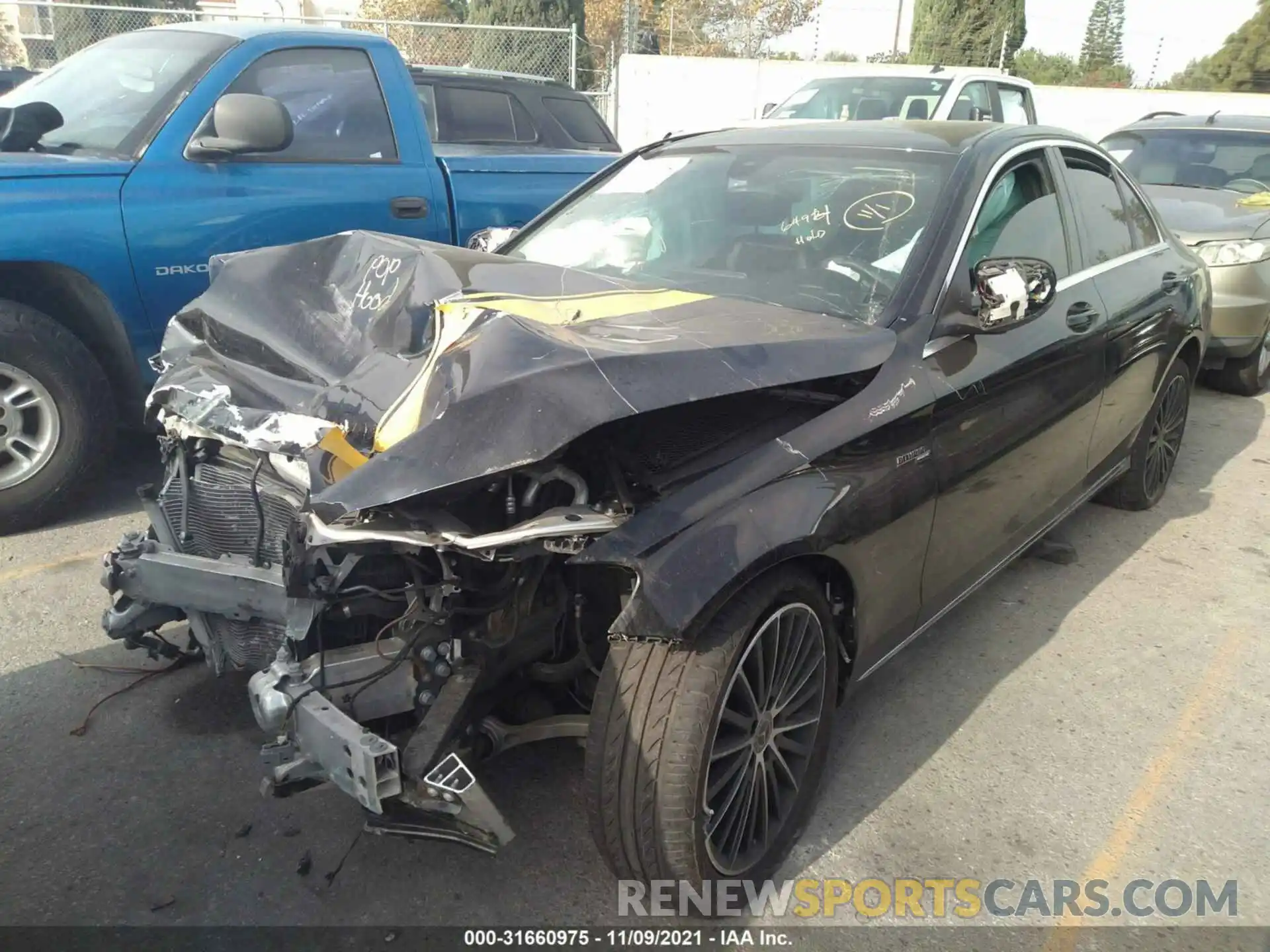 2 Photograph of a damaged car WDDWF8DB1KR461389 MERCEDES-BENZ C-CLASS 2019