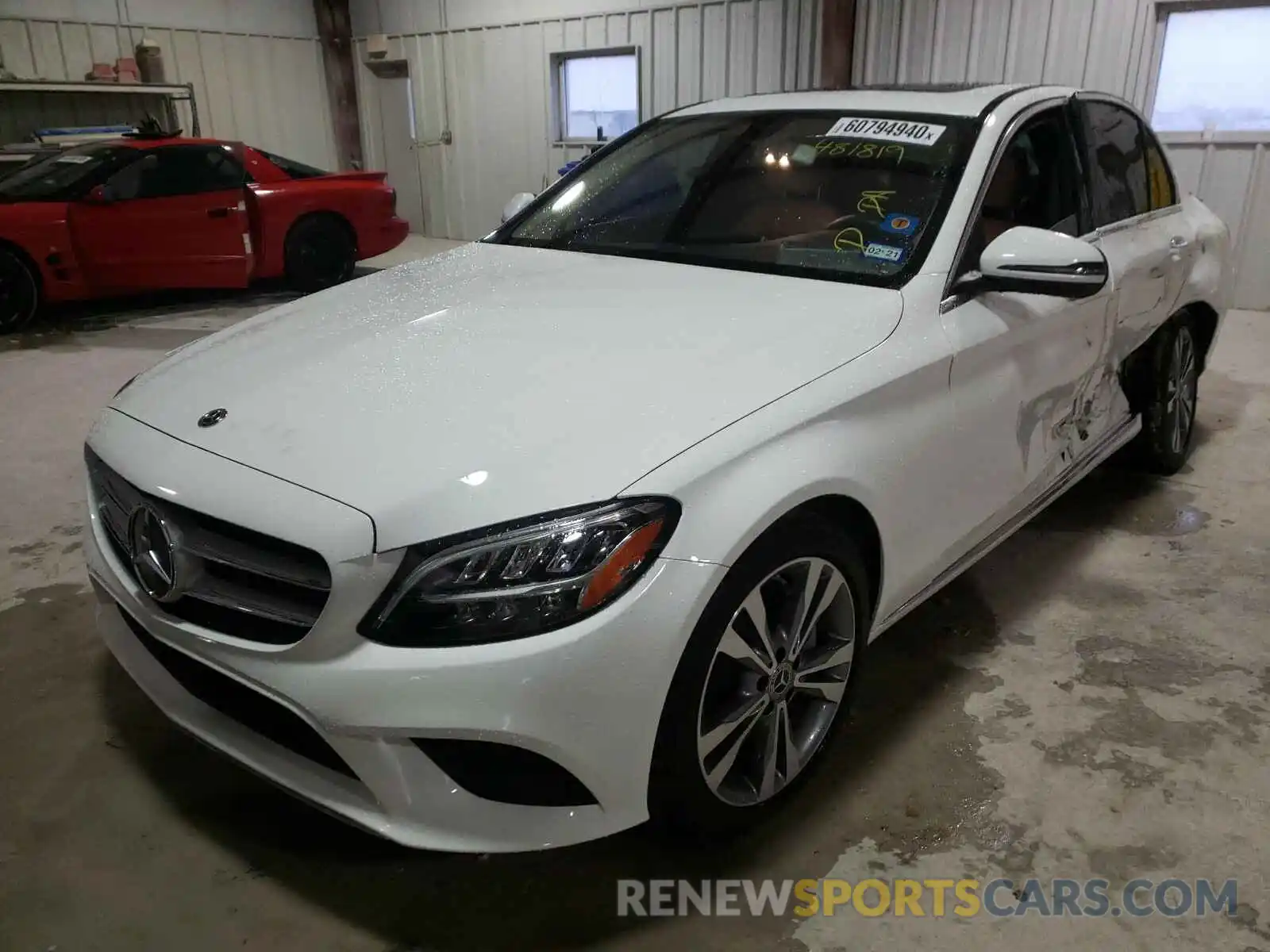 2 Photograph of a damaged car WDDWF8DB1KR481819 MERCEDES-BENZ C CLASS 2019