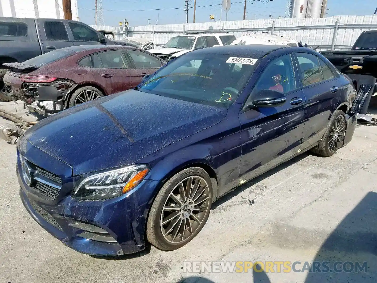 2 Photograph of a damaged car WDDWF8DB2KR456976 MERCEDES-BENZ C CLASS 2019