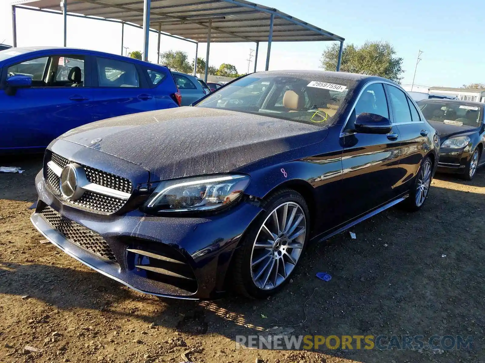 2 Photograph of a damaged car WDDWF8DB3KR459109 MERCEDES-BENZ C CLASS 2019