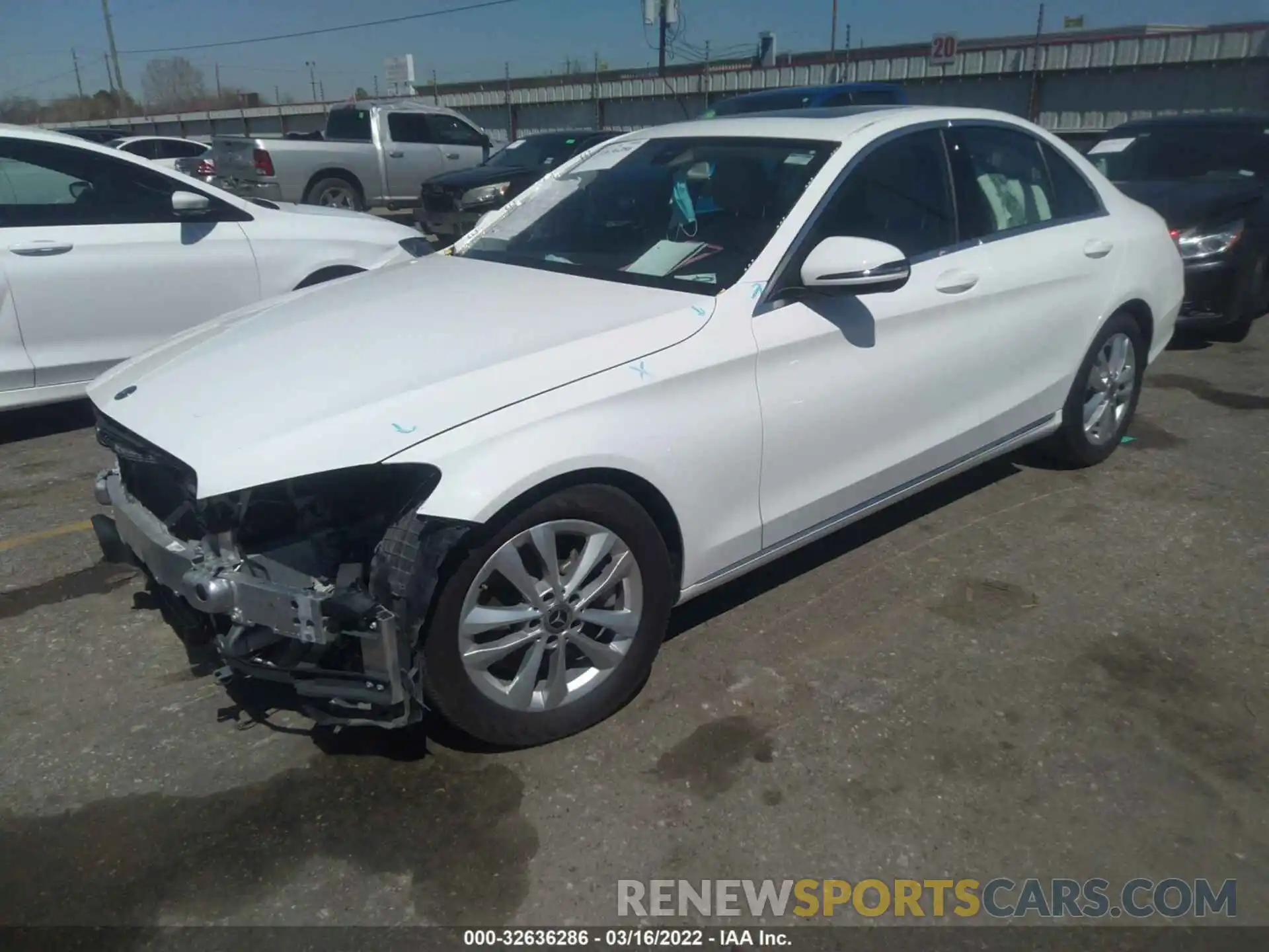 2 Photograph of a damaged car WDDWF8DB3KR518093 MERCEDES-BENZ C-CLASS 2019