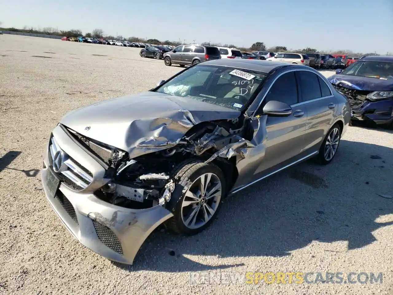 2 Photograph of a damaged car WDDWF8DB5KR519794 MERCEDES-BENZ C-CLASS 2019