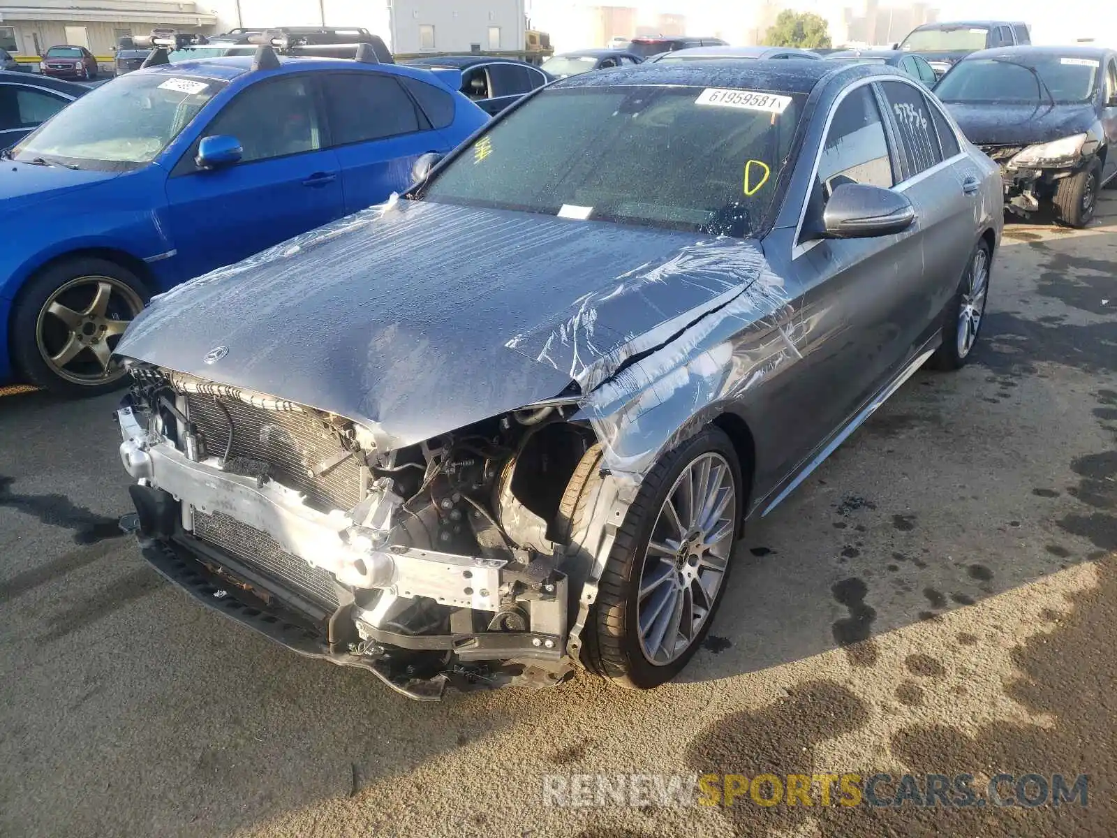 2 Photograph of a damaged car WDDWF8DB9KR483897 MERCEDES-BENZ C-CLASS 2019