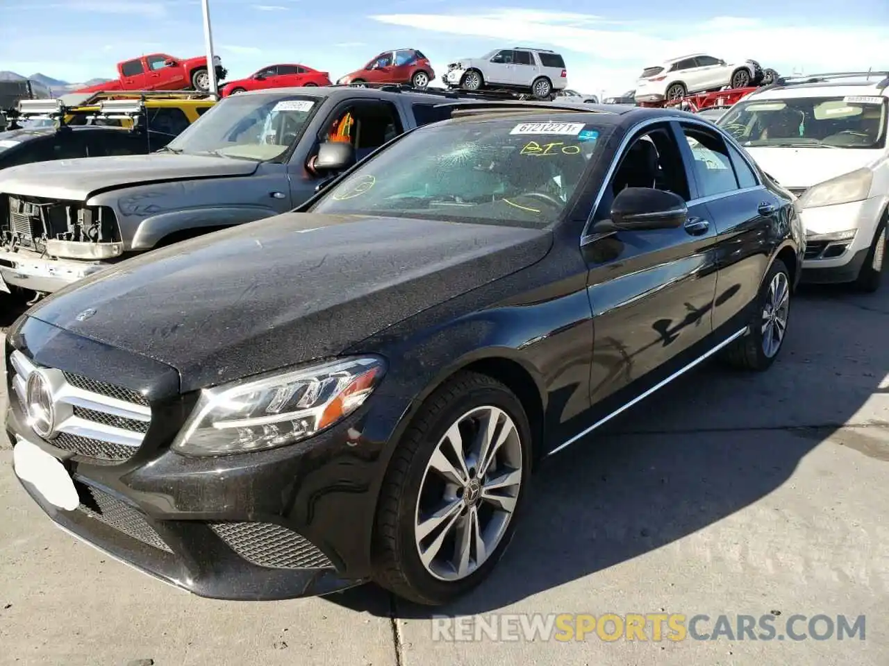 2 Photograph of a damaged car WDDWF8EB9KR481839 MERCEDES-BENZ C-CLASS 2019