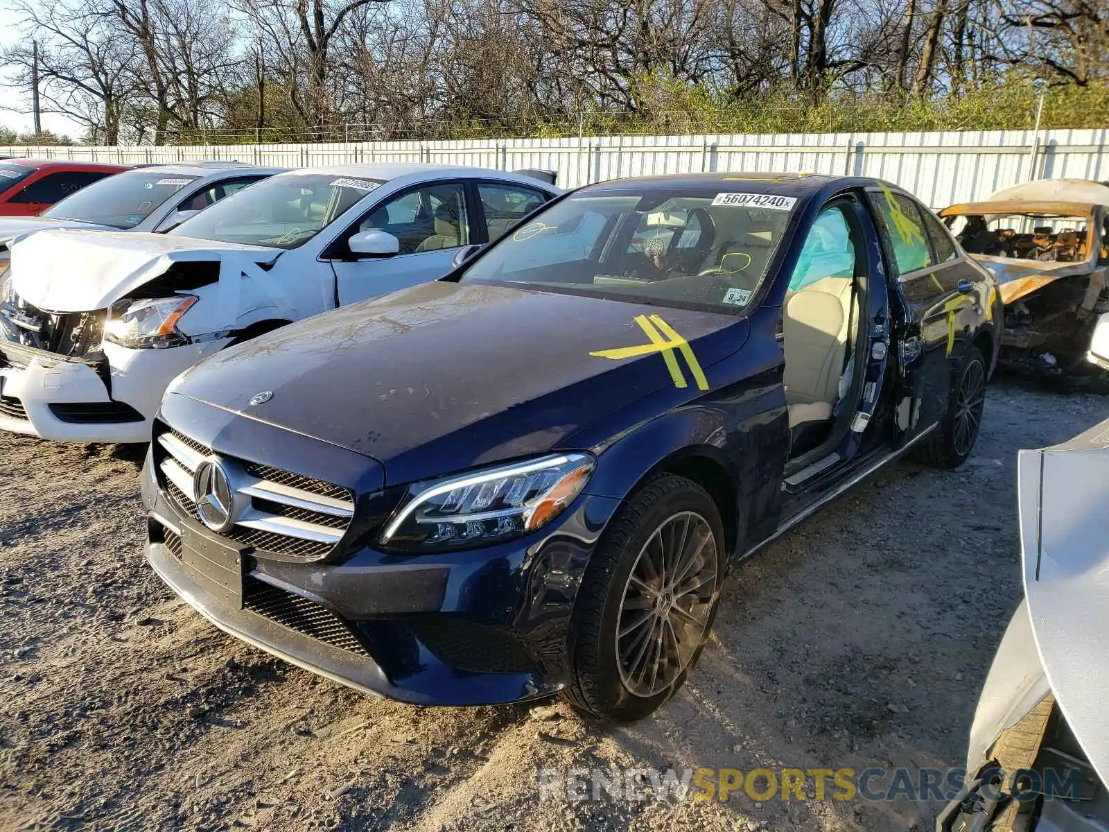 2 Photograph of a damaged car WDDWF8EBXKR517893 MERCEDES-BENZ C CLASS 2019