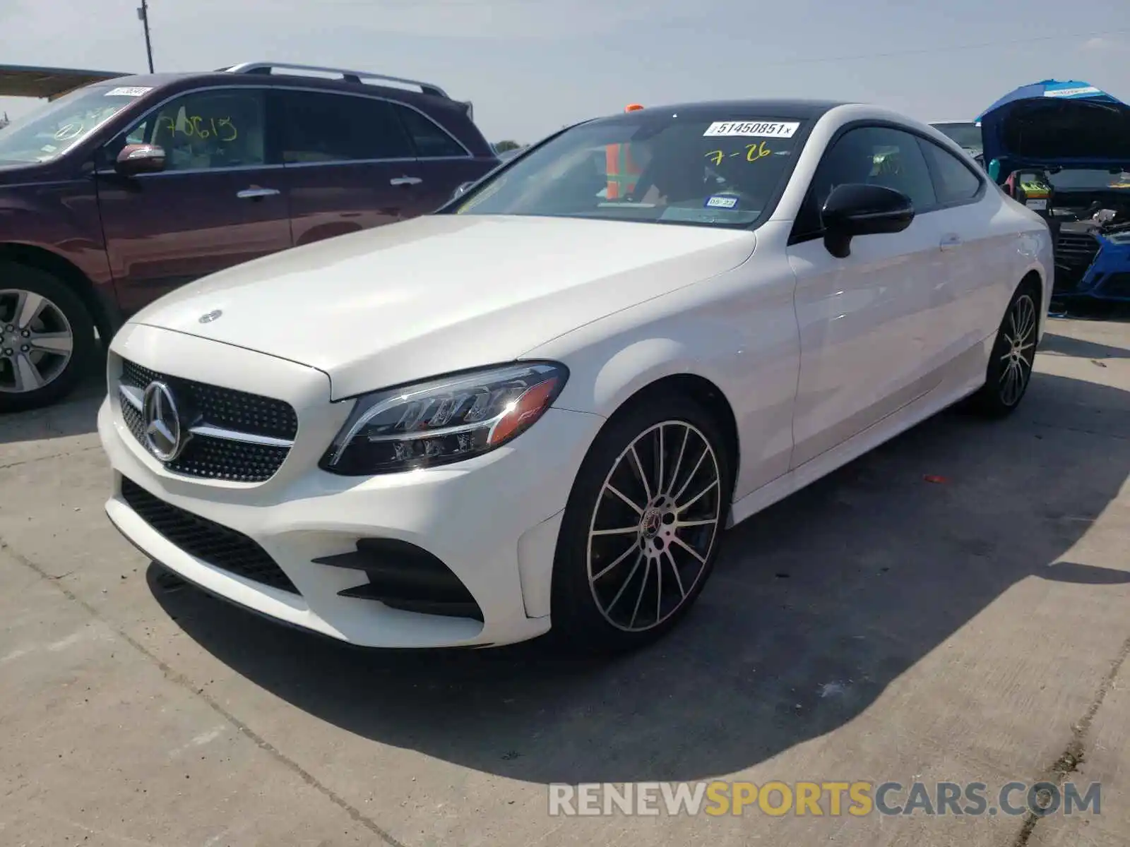 2 Photograph of a damaged car WDDWJ8DB8KF857206 MERCEDES-BENZ C-CLASS 2019