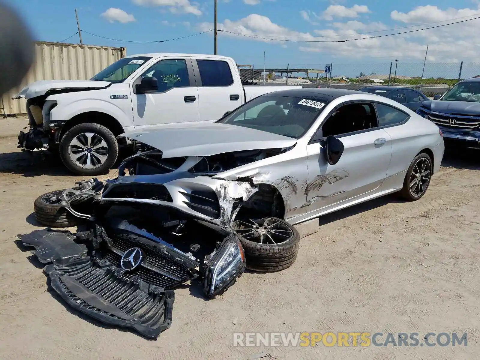 2 Photograph of a damaged car WDDWJ8DB9KF851382 MERCEDES-BENZ C CLASS 2019