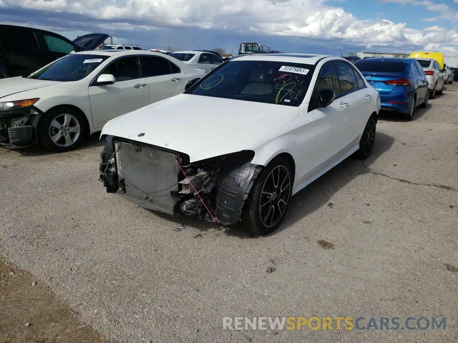 2 Photograph of a damaged car 55SWF8DB8LU330797 MERCEDES-BENZ C CLASS 2020