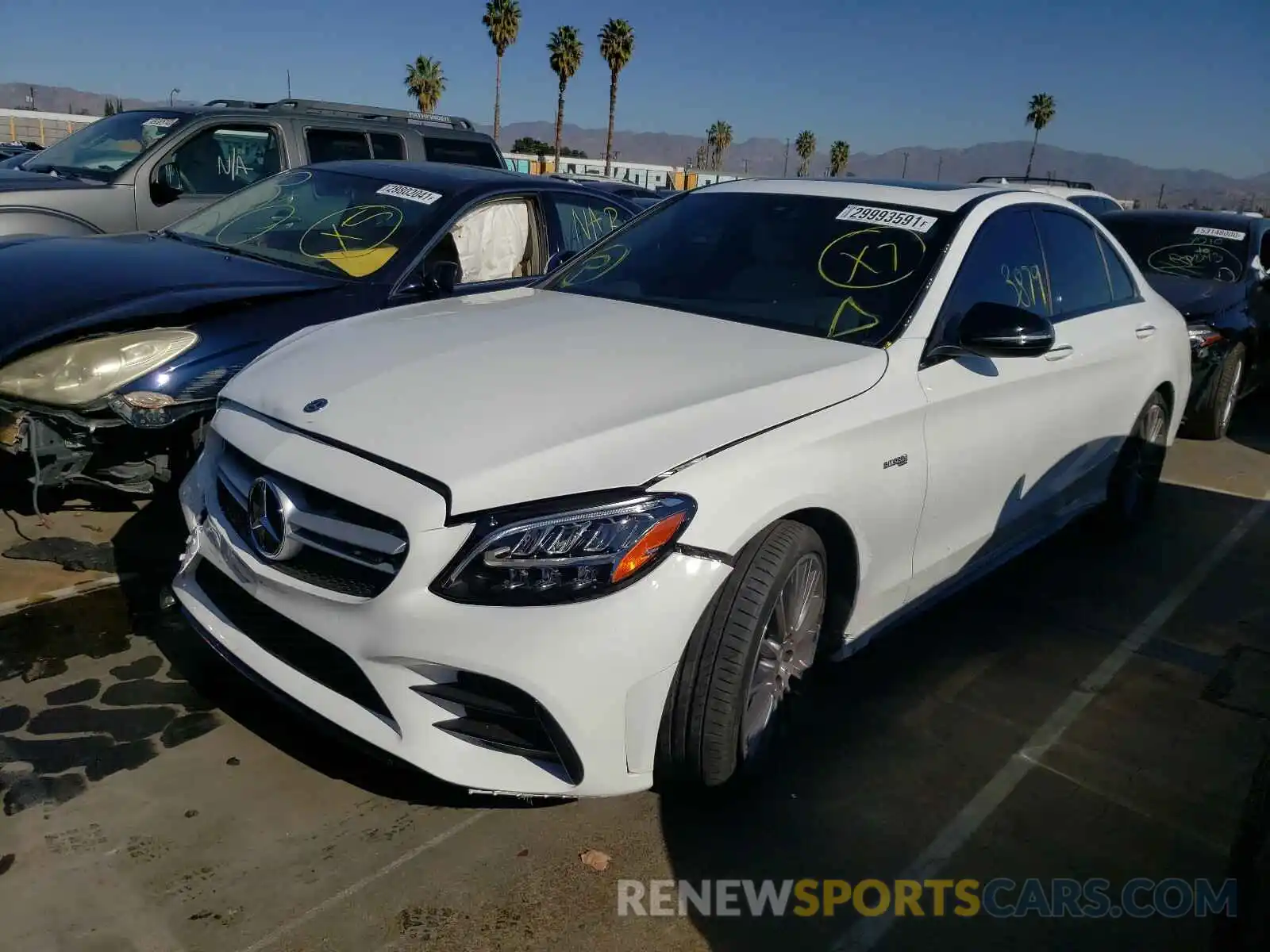 2 Photograph of a damaged car W1KWF6EB1LR593461 MERCEDES-BENZ C CLASS 2020