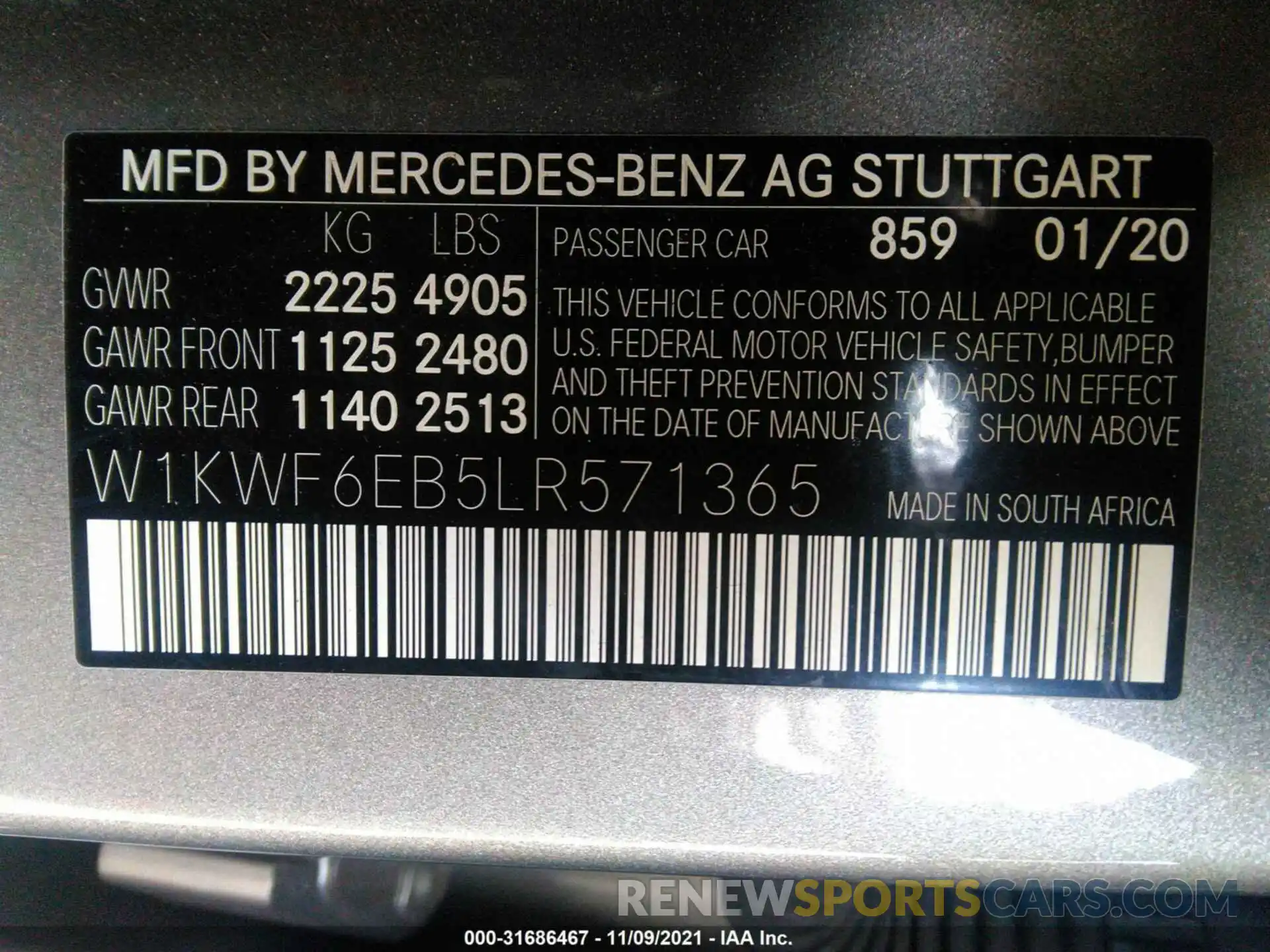 9 Photograph of a damaged car W1KWF6EB5LR571365 MERCEDES-BENZ C-CLASS 2020