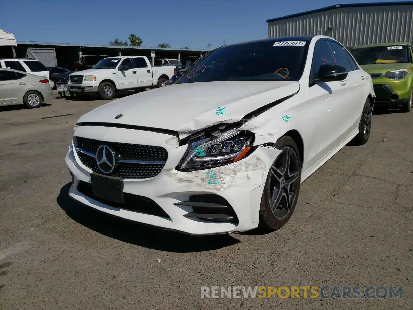 2 Photograph of a damaged car W1KWF8DB2LR572521 MERCEDES-BENZ C CLASS 2020