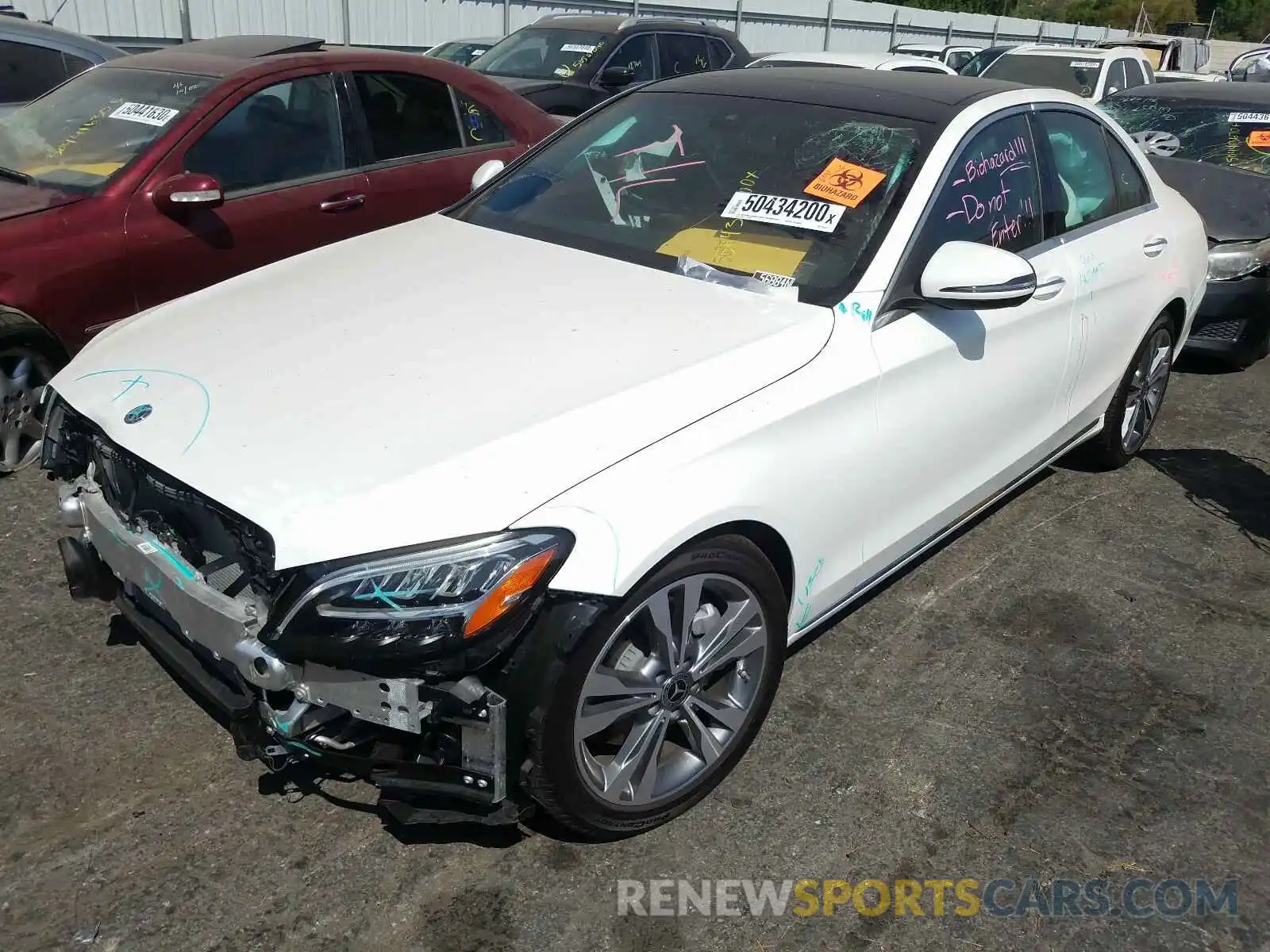 2 Photograph of a damaged car W1KWF8DB4LR579535 MERCEDES-BENZ C CLASS 2020