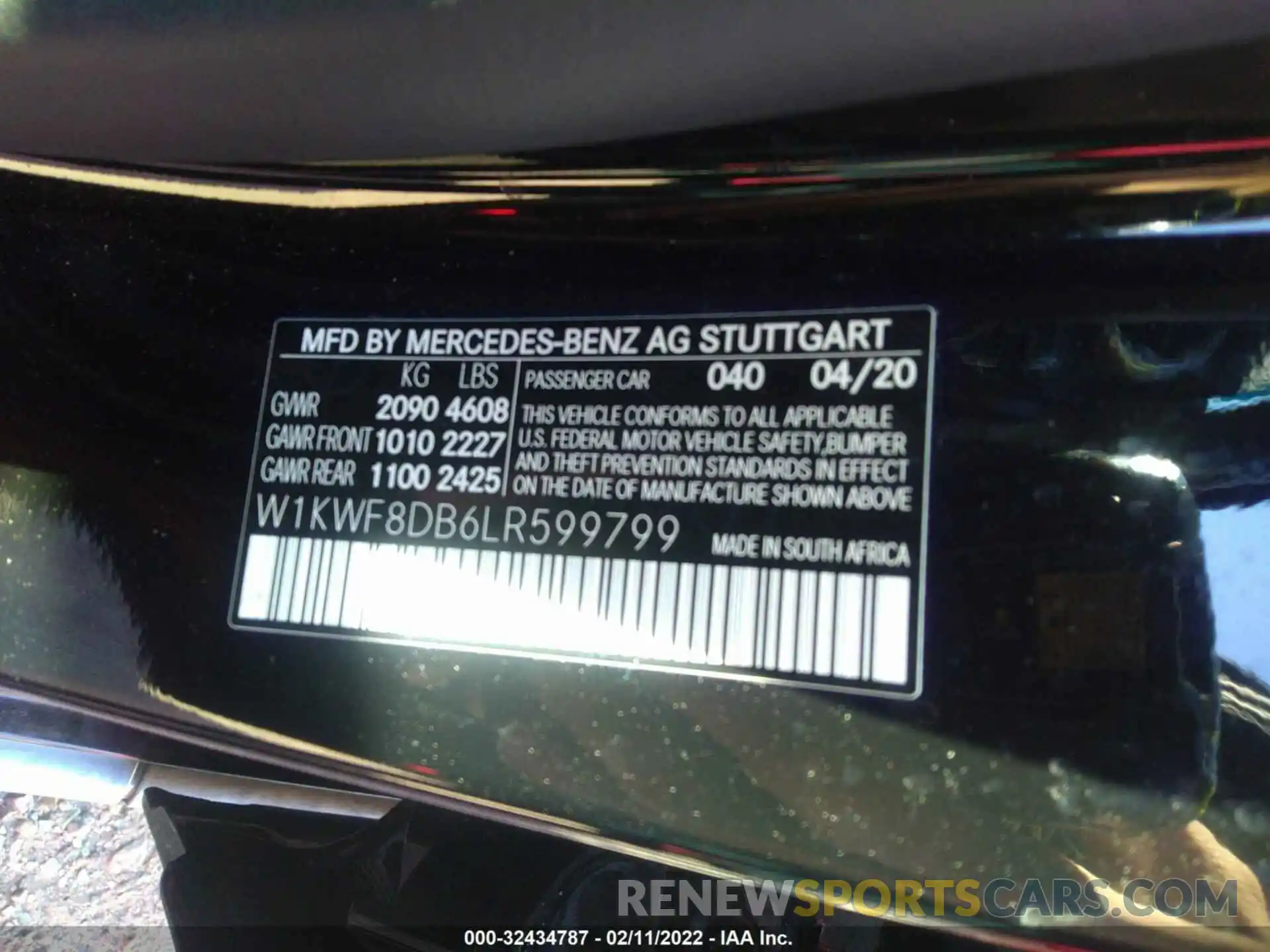 9 Photograph of a damaged car W1KWF8DB6LR599799 MERCEDES-BENZ C-CLASS 2020