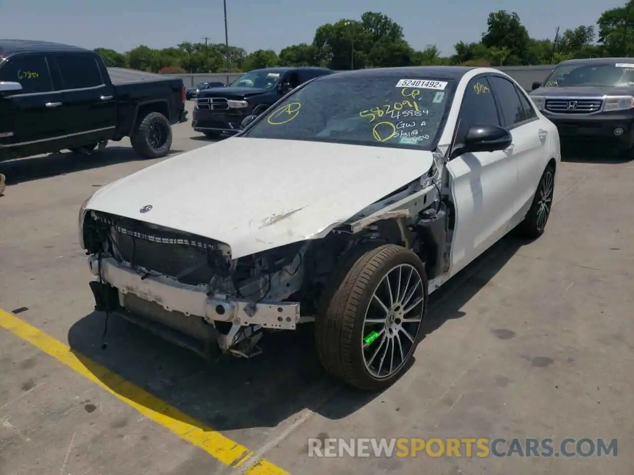 2 Photograph of a damaged car W1KWF8DB9LR582091 MERCEDES-BENZ C-CLASS 2020