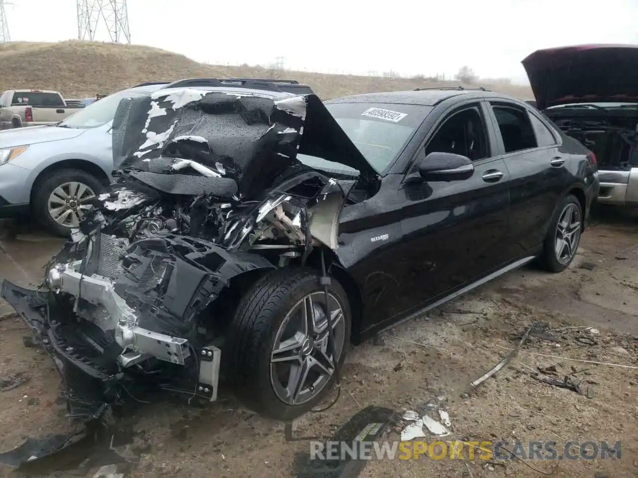 2 Photograph of a damaged car W1KWF6EB3MR615476 MERCEDES-BENZ C-CLASS 2021