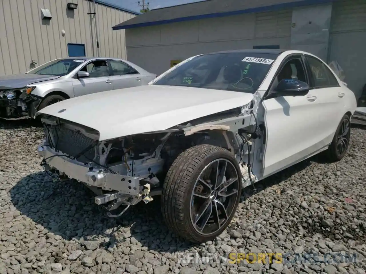 2 Photograph of a damaged car W1KWF6EB3MR641592 MERCEDES-BENZ C-CLASS 2021