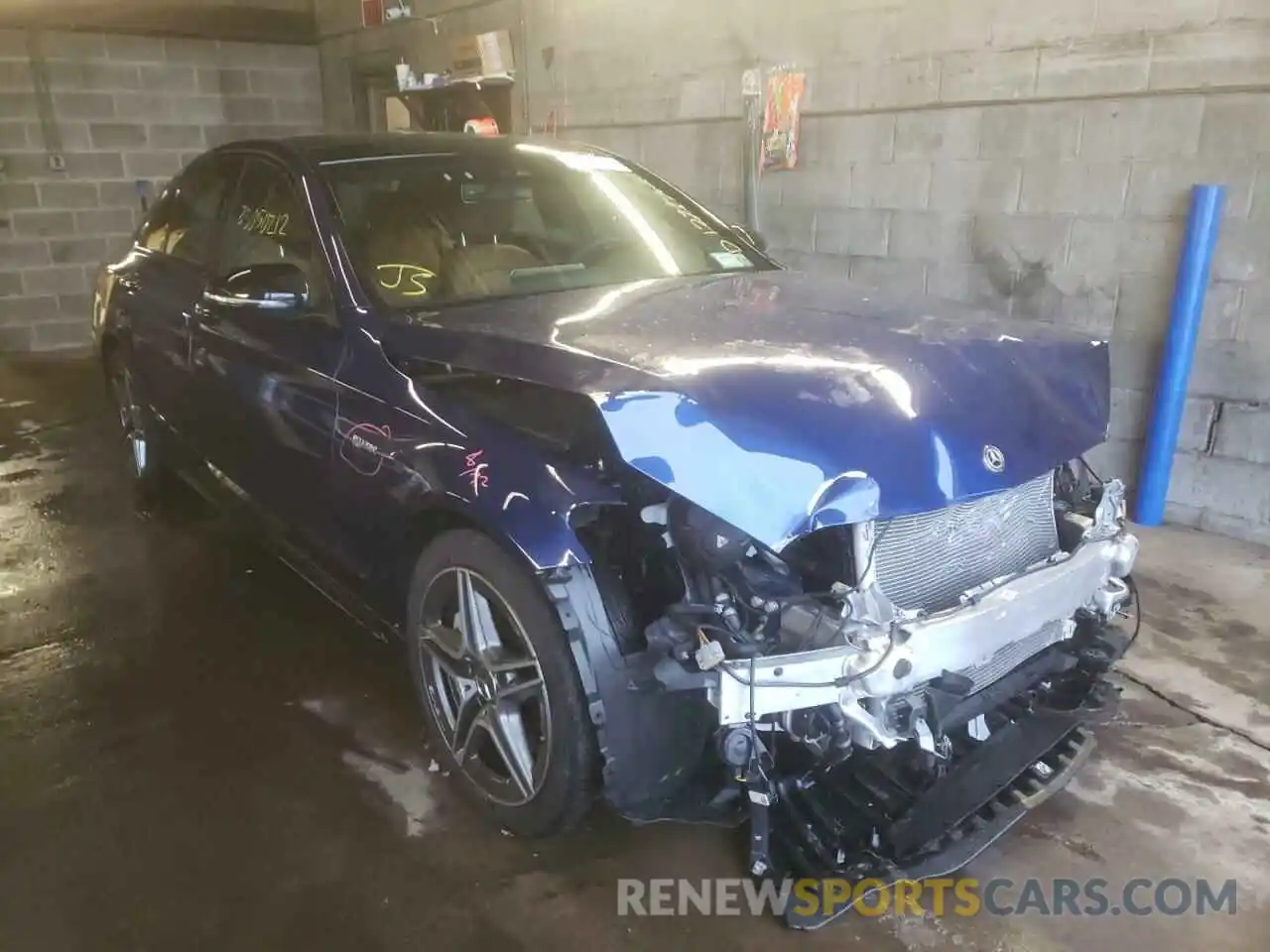 1 Photograph of a damaged car W1KWF6EB4MR610156 MERCEDES-BENZ C-CLASS 2021