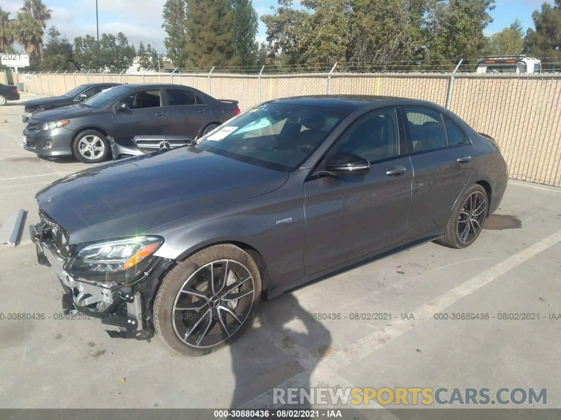 2 Photograph of a damaged car W1KWF6EB7MR612483 MERCEDES-BENZ C-CLASS 2021