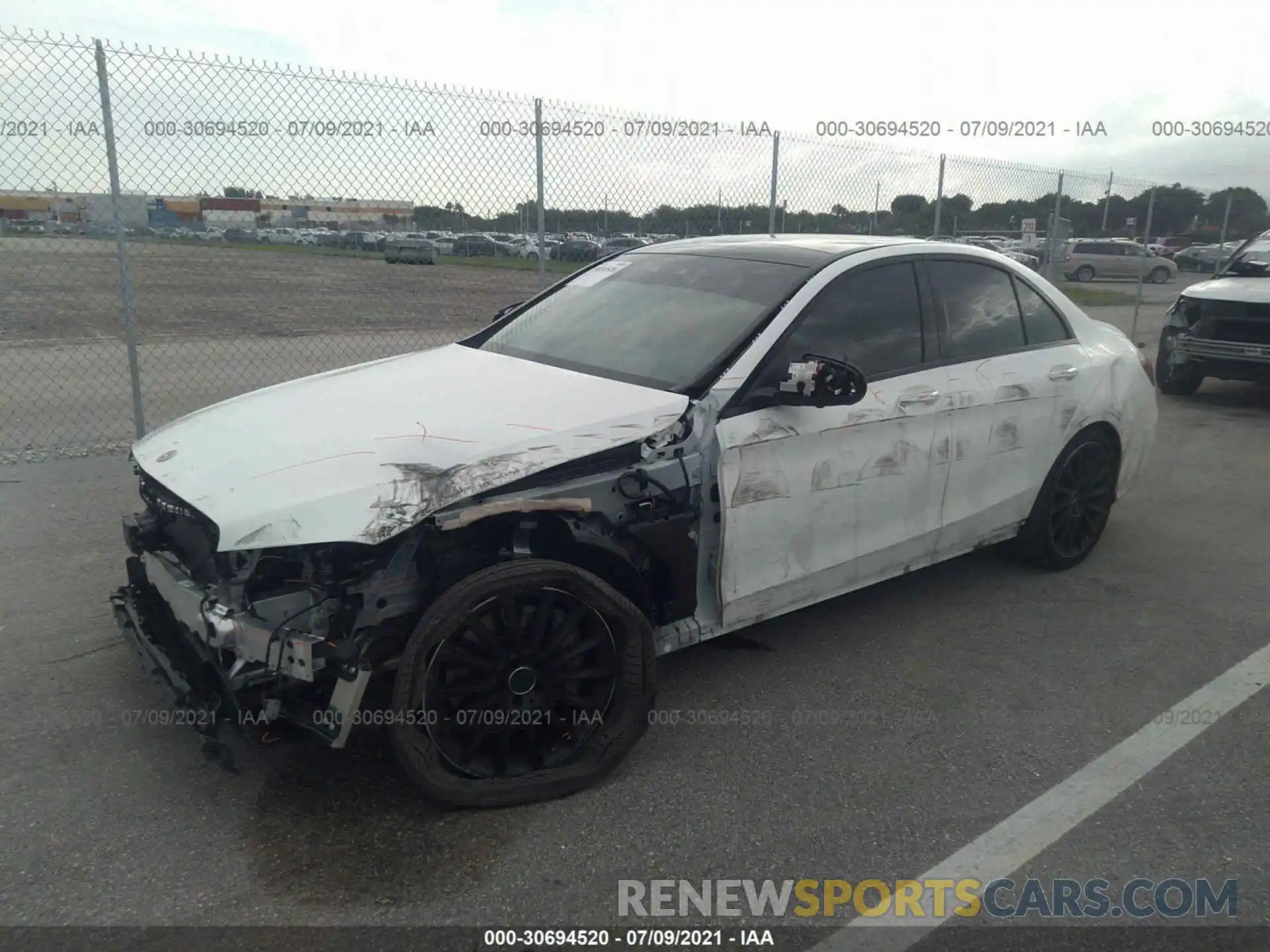 2 Photograph of a damaged car W1KWF6EB8MR613125 MERCEDES-BENZ C-CLASS 2021