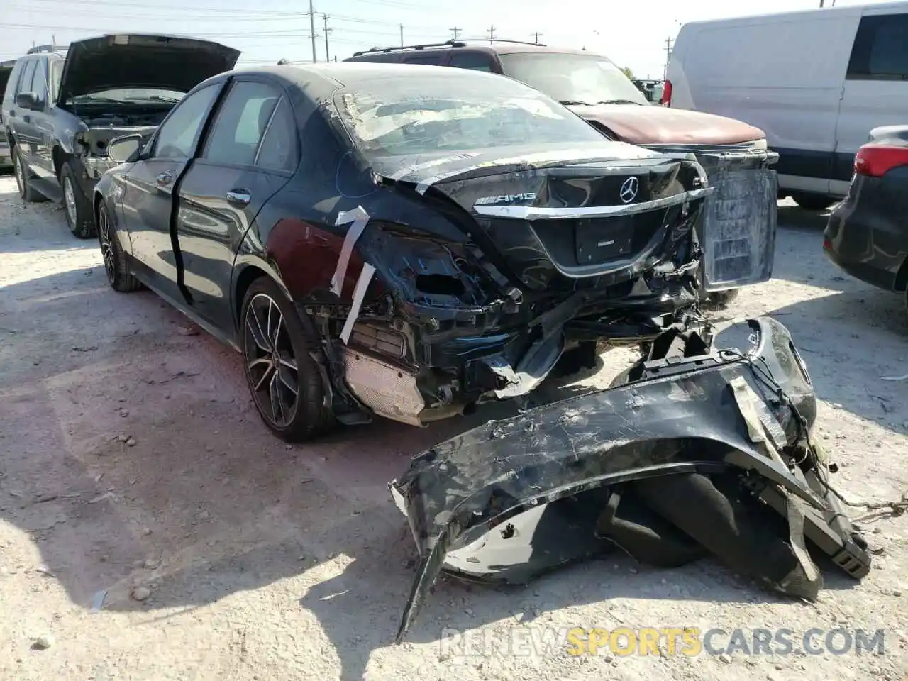 3 Photograph of a damaged car W1KWF6EBXMR612624 MERCEDES-BENZ C-CLASS 2021