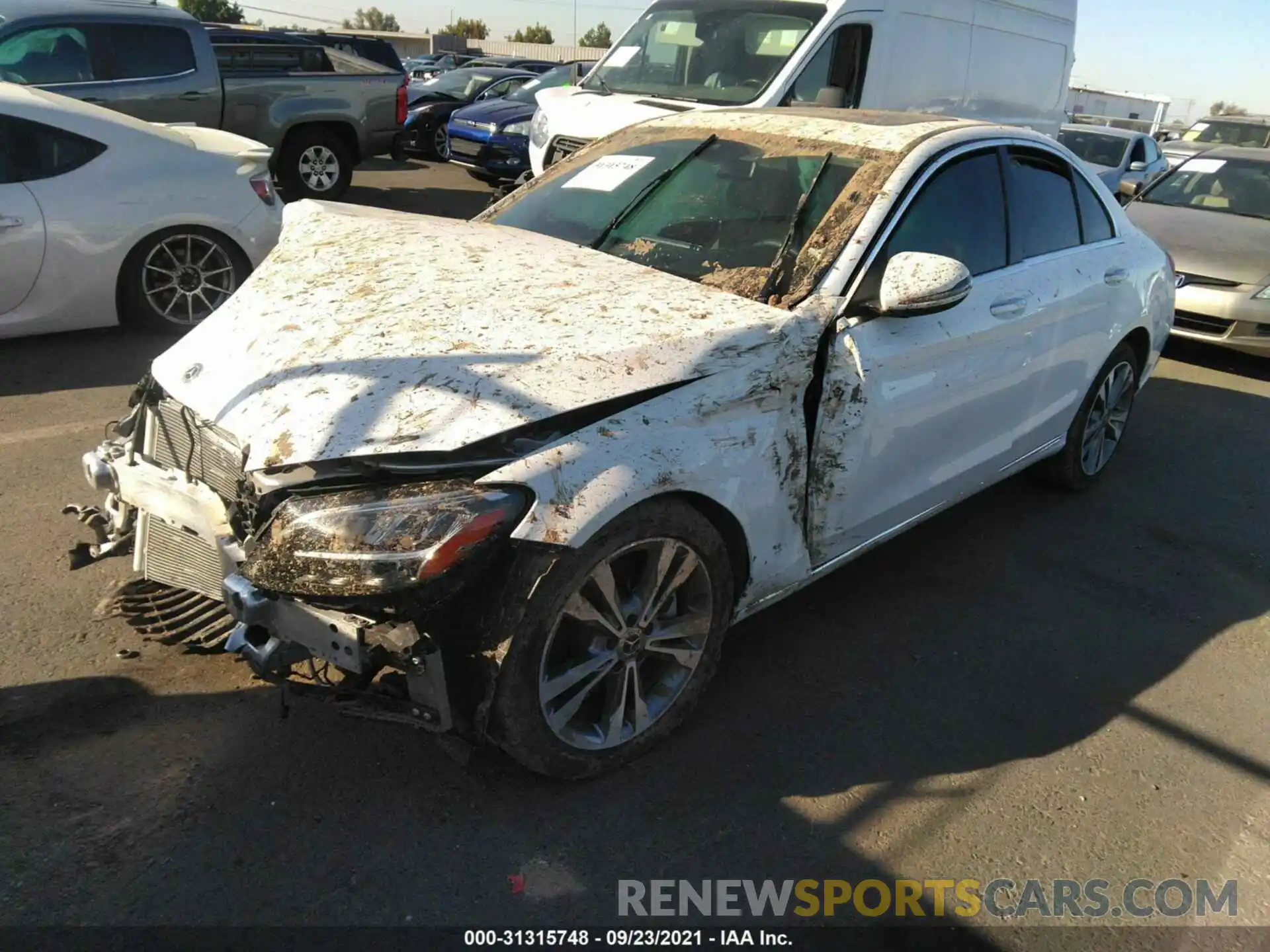 2 Photograph of a damaged car W1KWF8DB3MR639063 MERCEDES-BENZ C-CLASS 2021