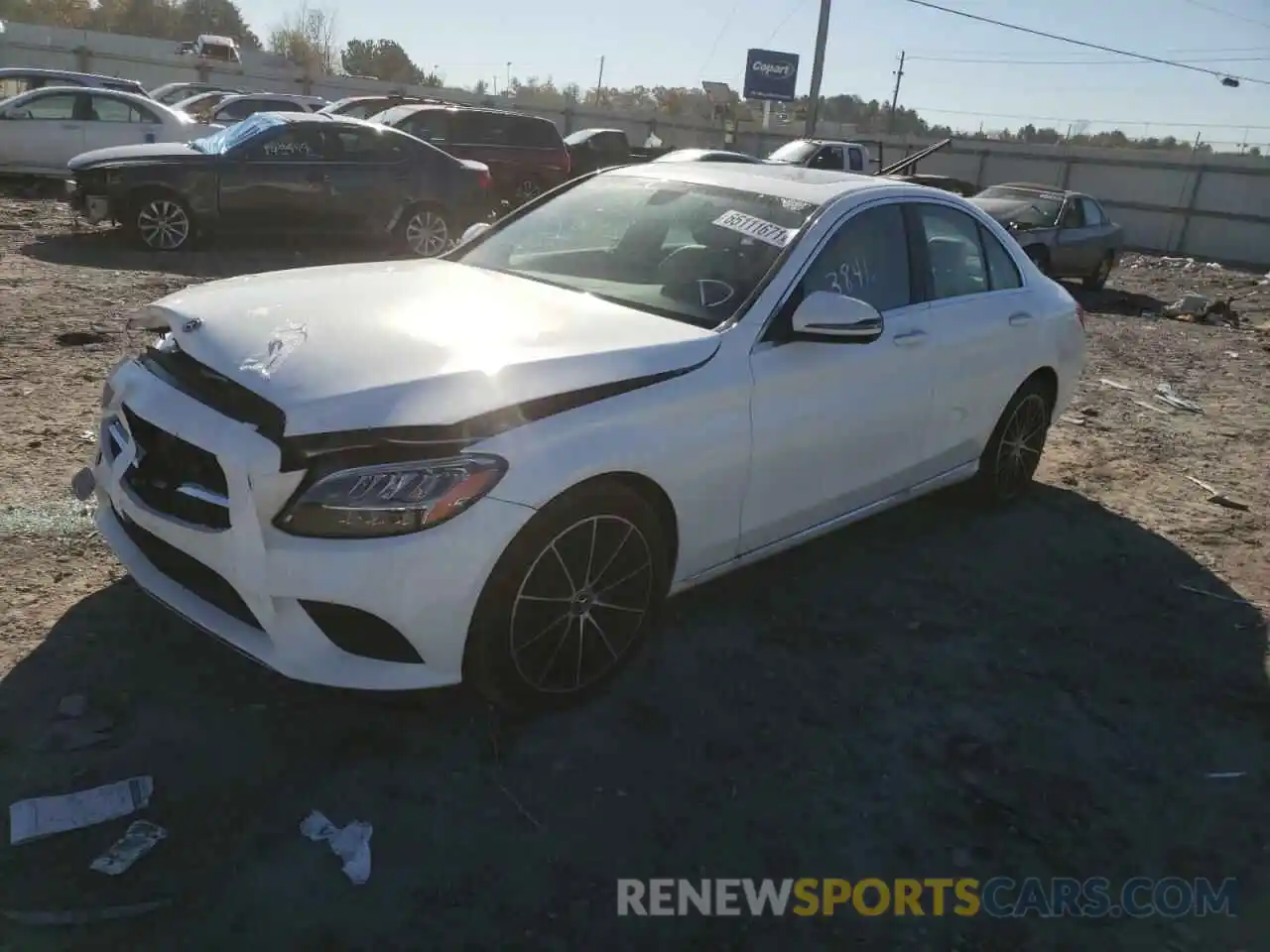 2 Photograph of a damaged car W1KWF8DB3MR648197 MERCEDES-BENZ C-CLASS 2021