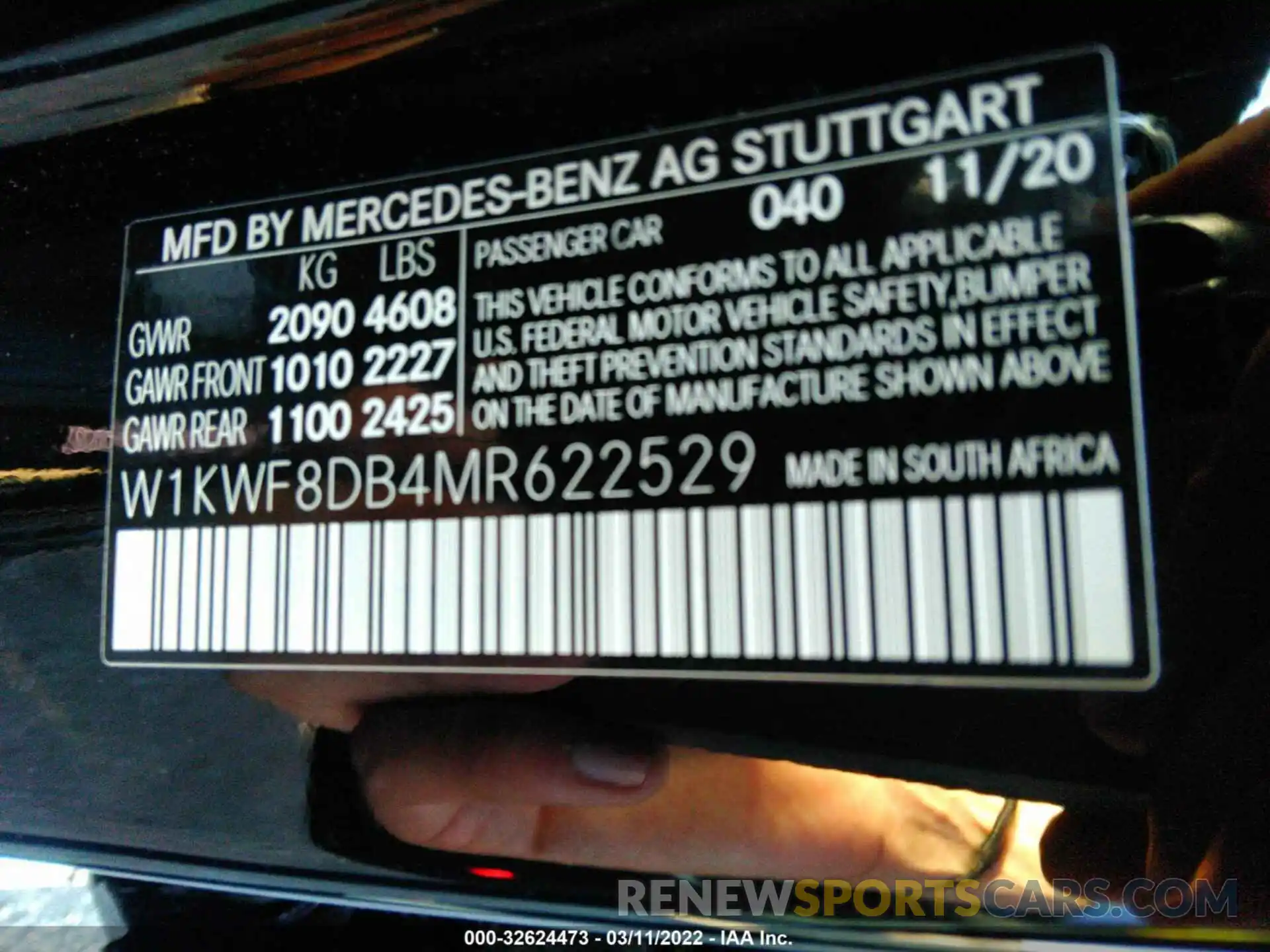 9 Photograph of a damaged car W1KWF8DB4MR622529 MERCEDES-BENZ C-CLASS 2021