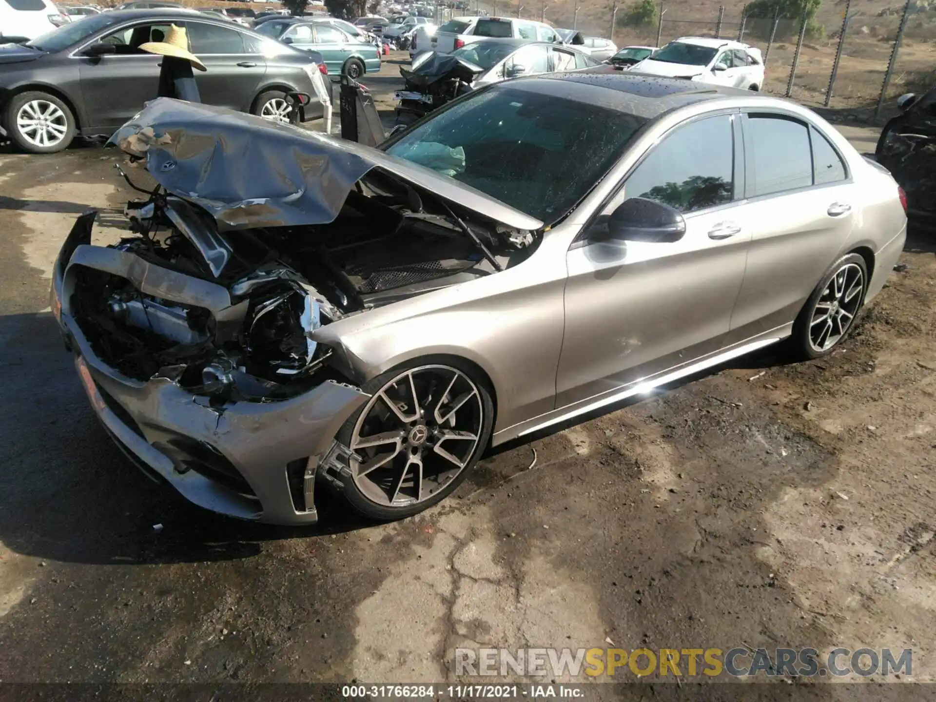 2 Photograph of a damaged car W1KWF8DB5MR609563 MERCEDES-BENZ C-CLASS 2021