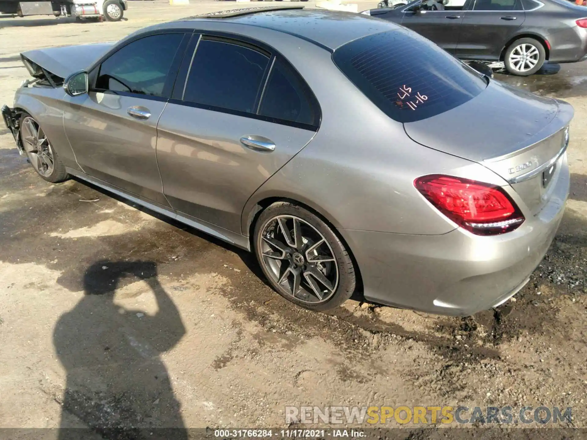 3 Photograph of a damaged car W1KWF8DB5MR609563 MERCEDES-BENZ C-CLASS 2021