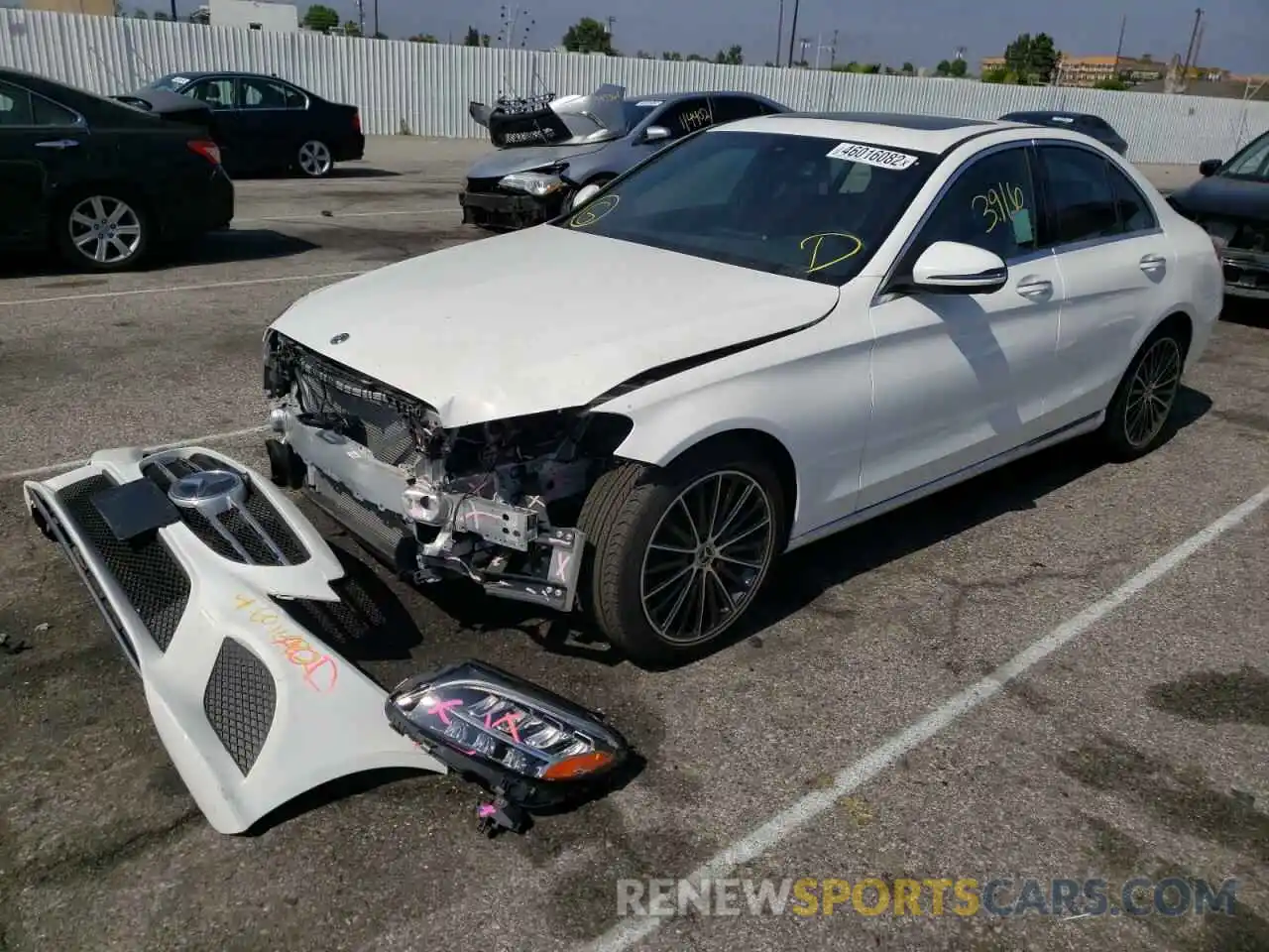 2 Photograph of a damaged car W1KWF8DB5MR631482 MERCEDES-BENZ C-CLASS 2021