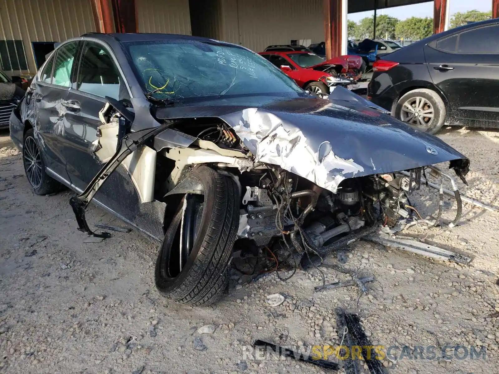 1 Photograph of a damaged car W1KWF8DB6MR616554 MERCEDES-BENZ C-CLASS 2021