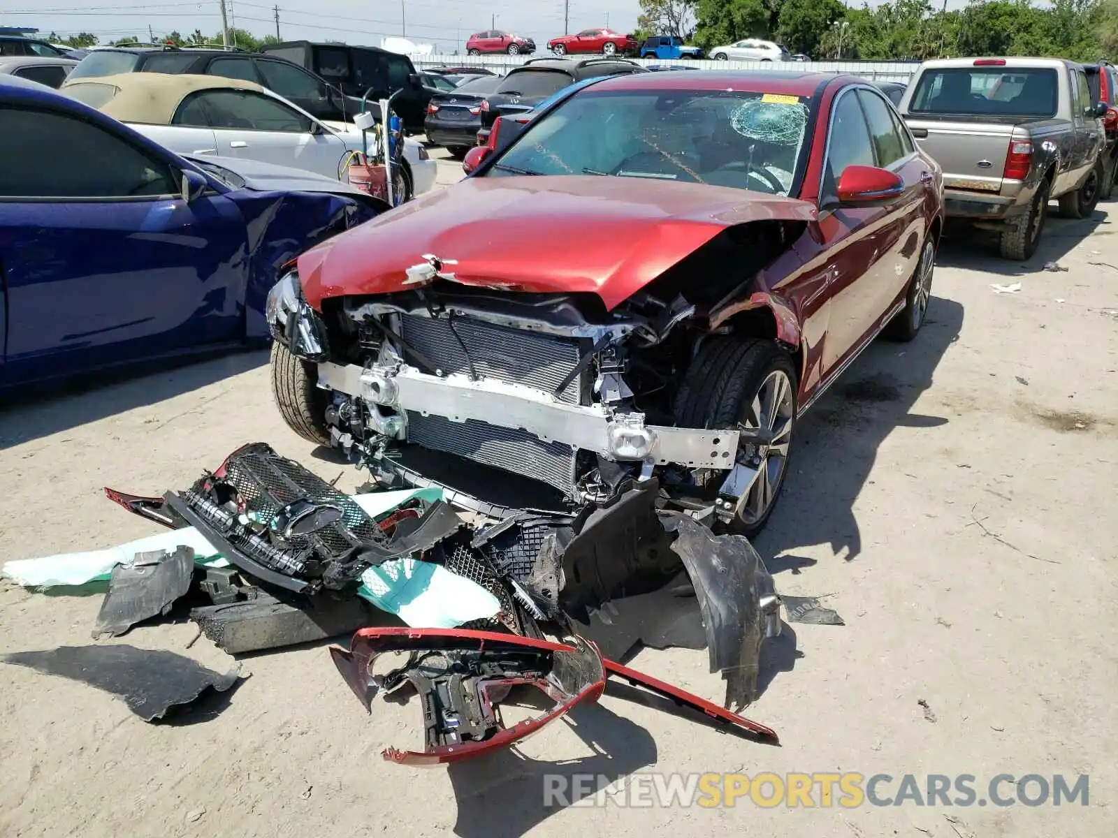 2 Photograph of a damaged car W1KWF8DB7MR616207 MERCEDES-BENZ C CLASS 2021