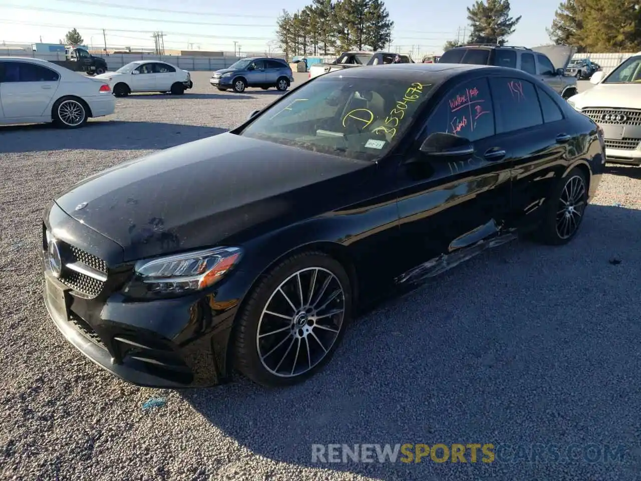 2 Photograph of a damaged car W1KWF8DB9MR617133 MERCEDES-BENZ C-CLASS 2021