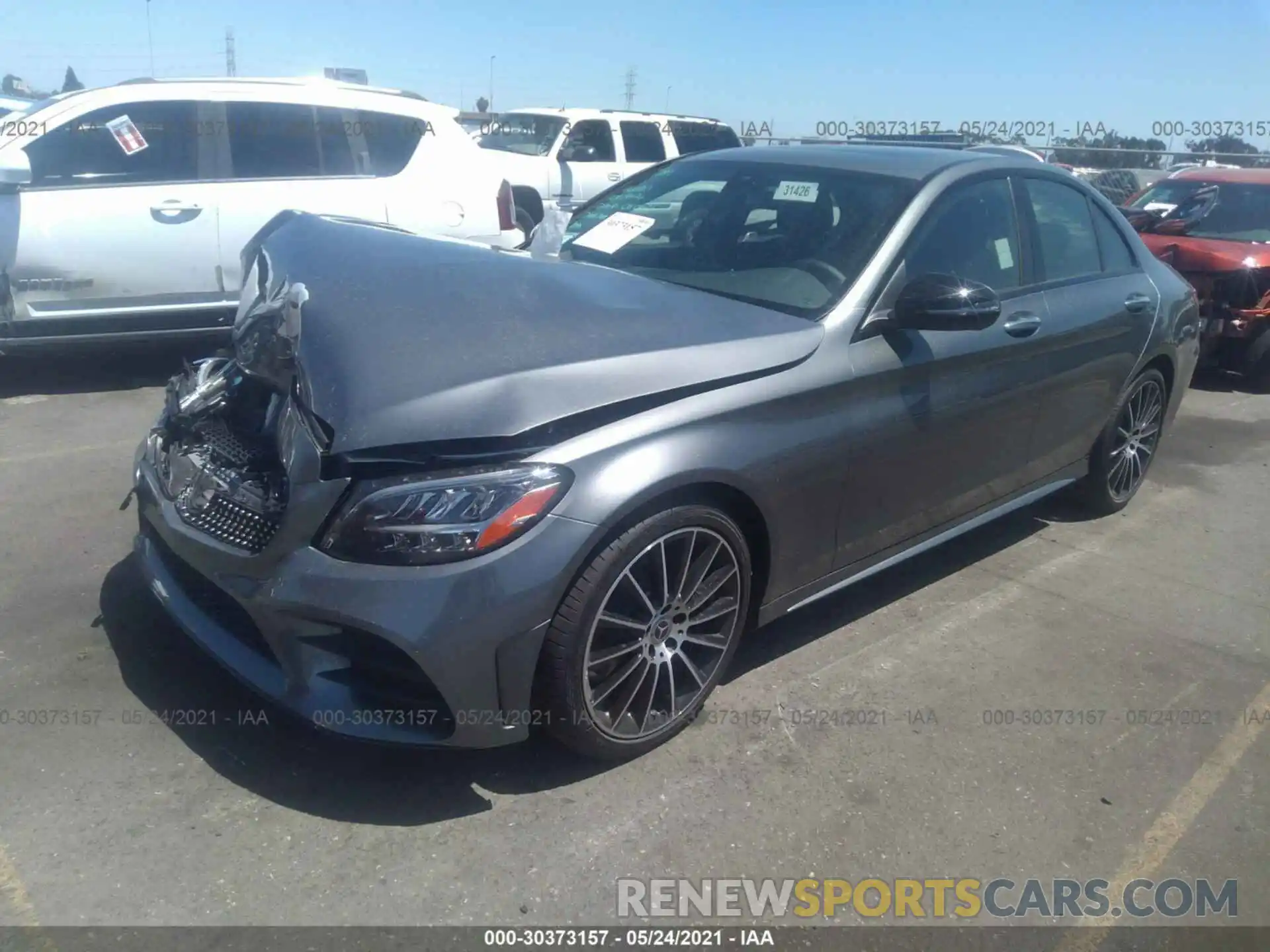 2 Photograph of a damaged car W1KWF8DB9MR622106 MERCEDES-BENZ C-CLASS 2021