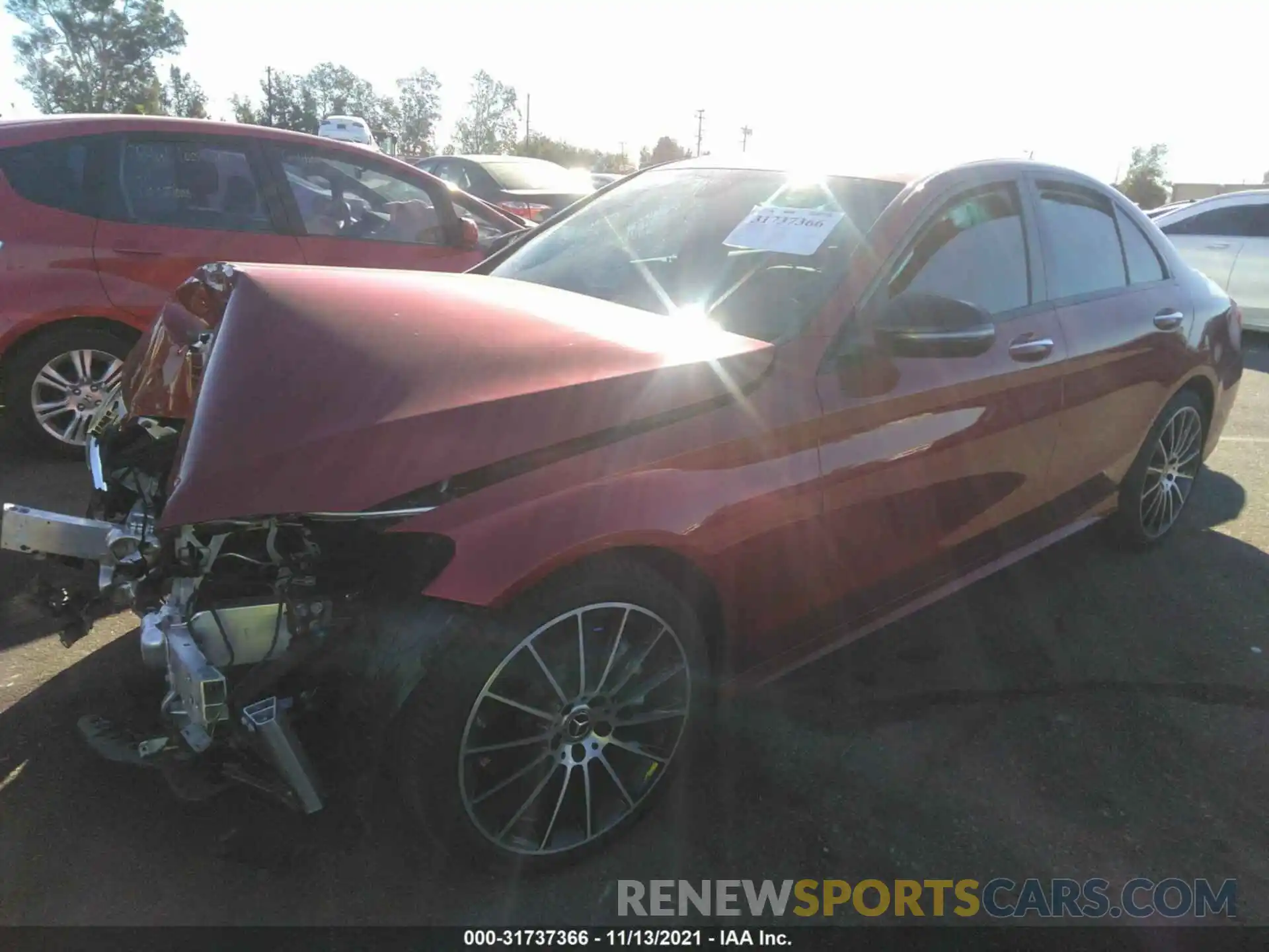 2 Photograph of a damaged car W1KWF8DB9MR625541 MERCEDES-BENZ C-CLASS 2021