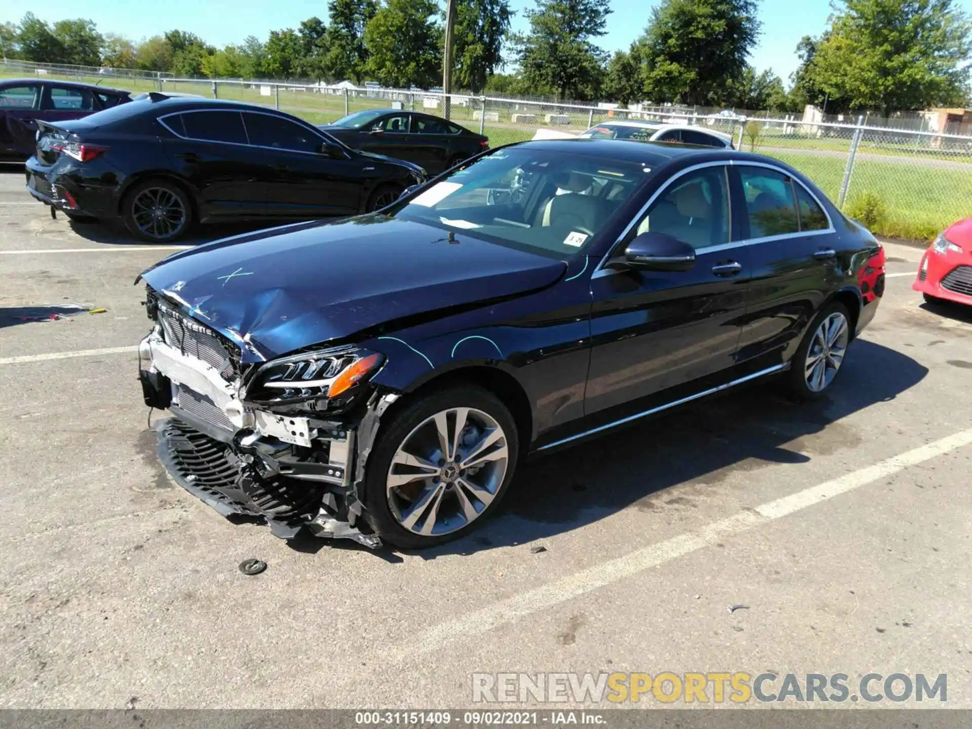 2 Photograph of a damaged car W1KWF8EB0MR607251 MERCEDES-BENZ C-CLASS 2021