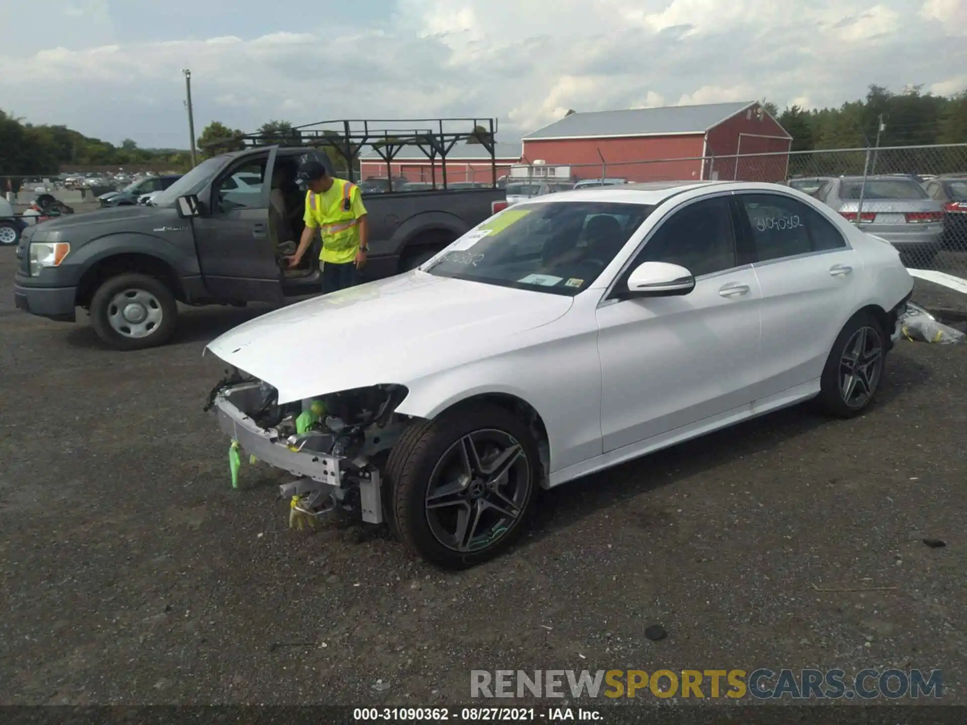 2 Photograph of a damaged car W1KWF8EB0MR615947 MERCEDES-BENZ C-CLASS 2021