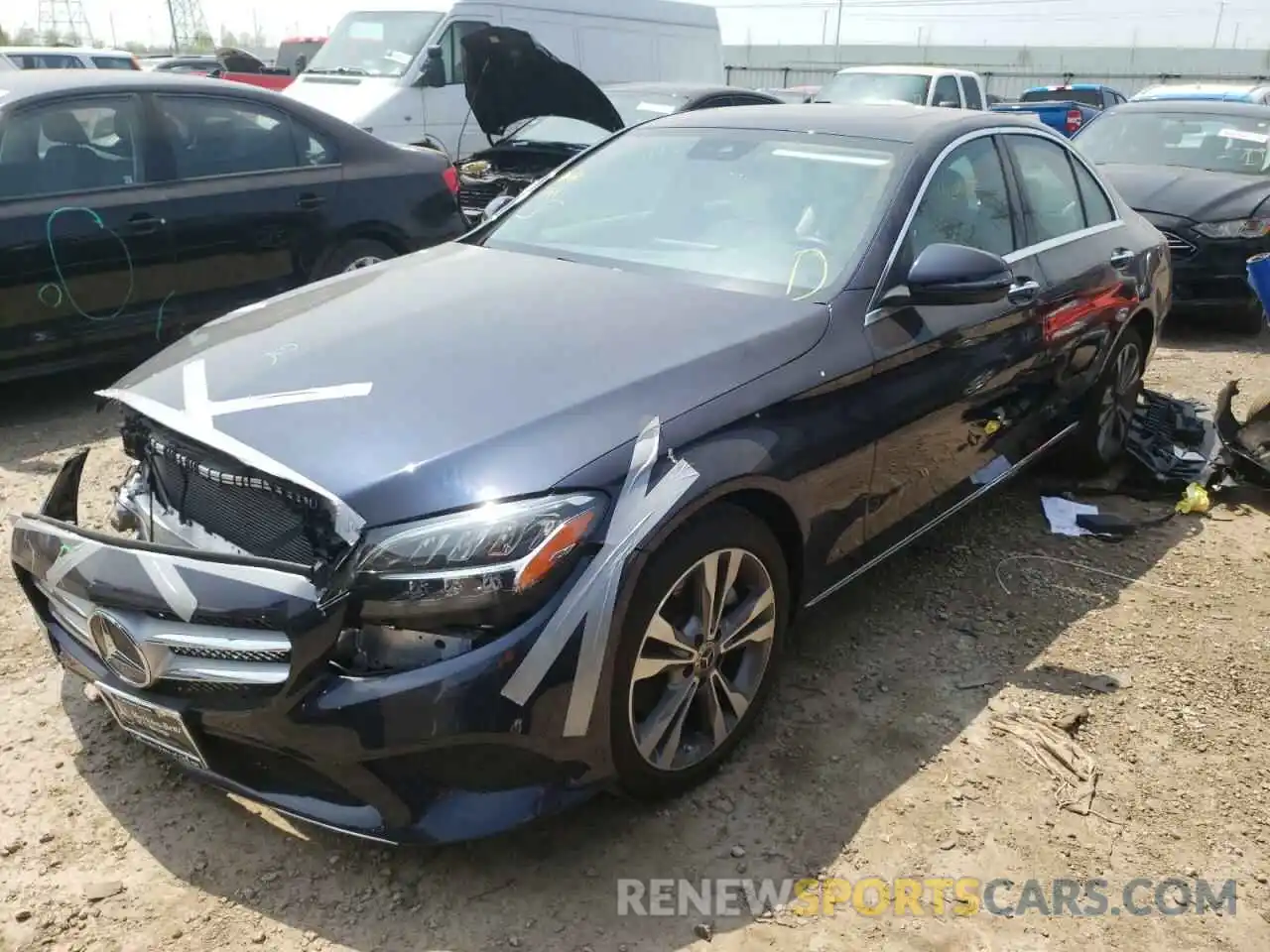 2 Photograph of a damaged car W1KWF8EB0MR626463 MERCEDES-BENZ C-CLASS 2021