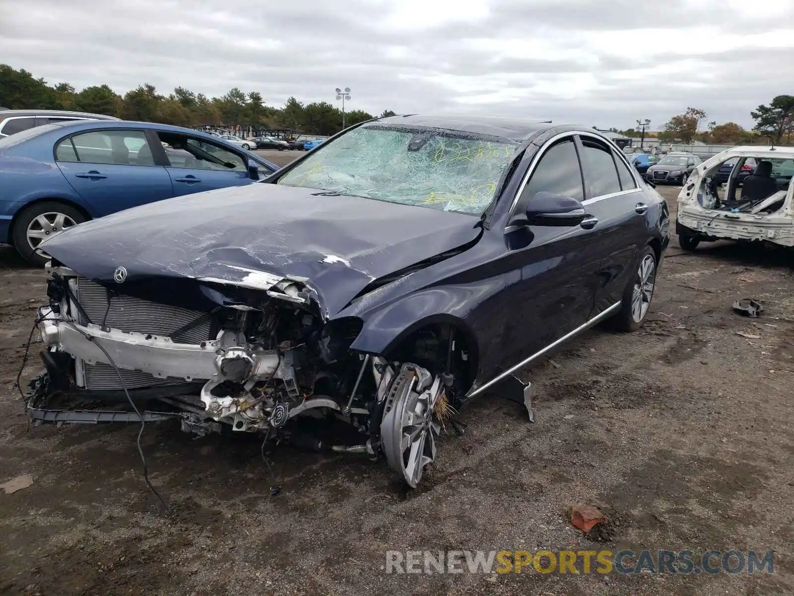 2 Photograph of a damaged car W1KWF8EB1MR652781 MERCEDES-BENZ C-CLASS 2021