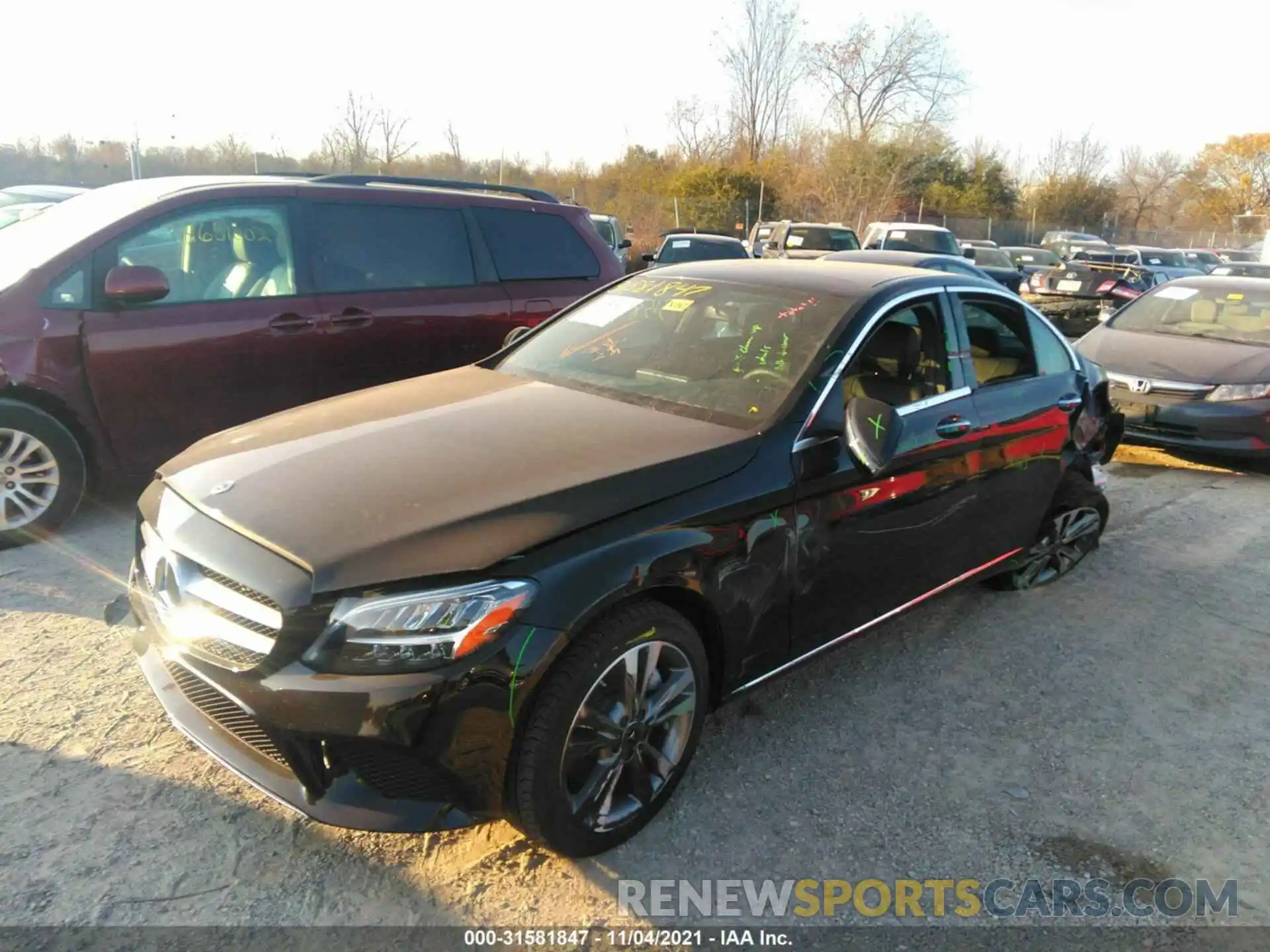 2 Photograph of a damaged car W1KWF8EB2MR626173 MERCEDES-BENZ C-CLASS 2021