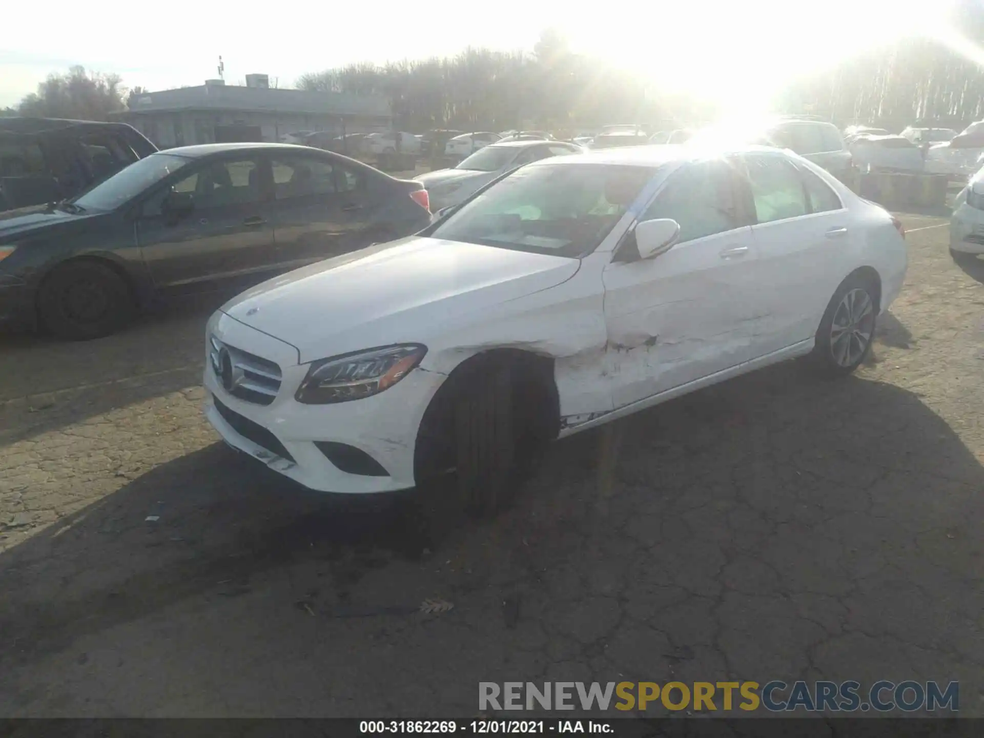 2 Photograph of a damaged car W1KWF8EB2MR636945 MERCEDES-BENZ C-CLASS 2021