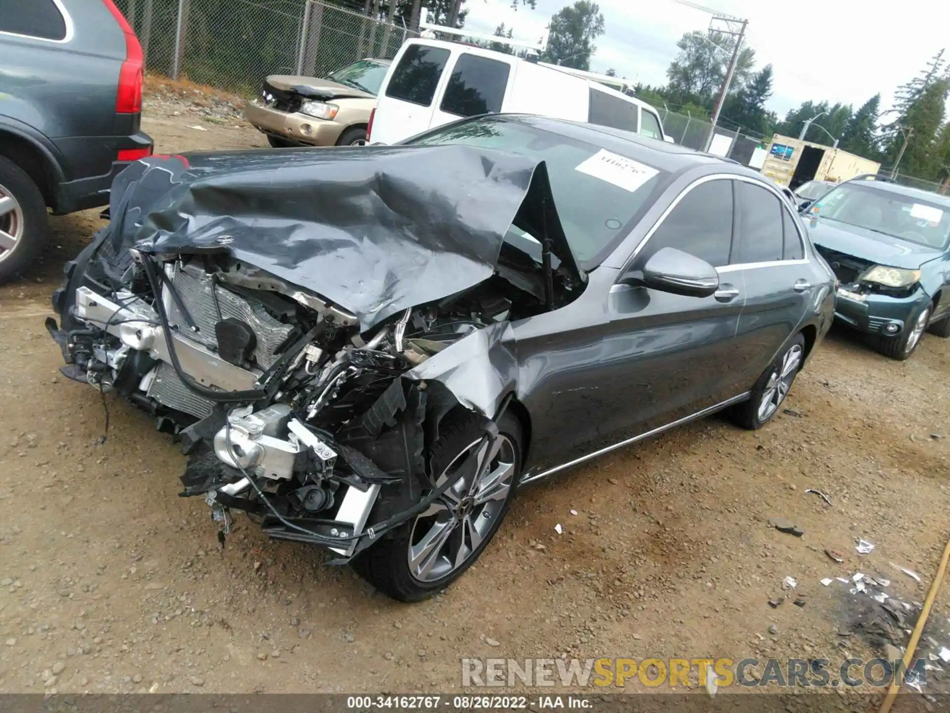 2 Photograph of a damaged car W1KWF8EB2MR638260 MERCEDES-BENZ C-CLASS 2021