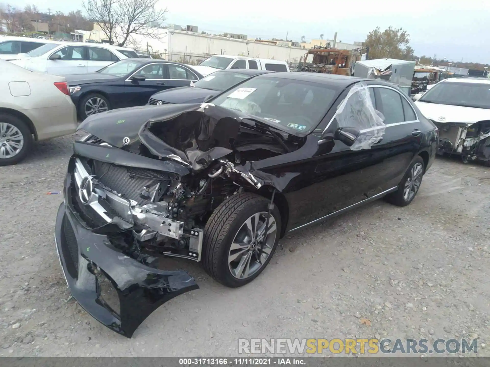 2 Photograph of a damaged car W1KWF8EB7MR632048 MERCEDES-BENZ C-CLASS 2021