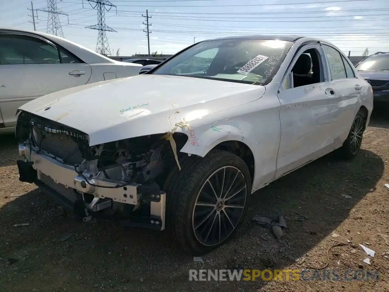 2 Photograph of a damaged car W1KWF8EB9MR615039 MERCEDES-BENZ C-CLASS 2021