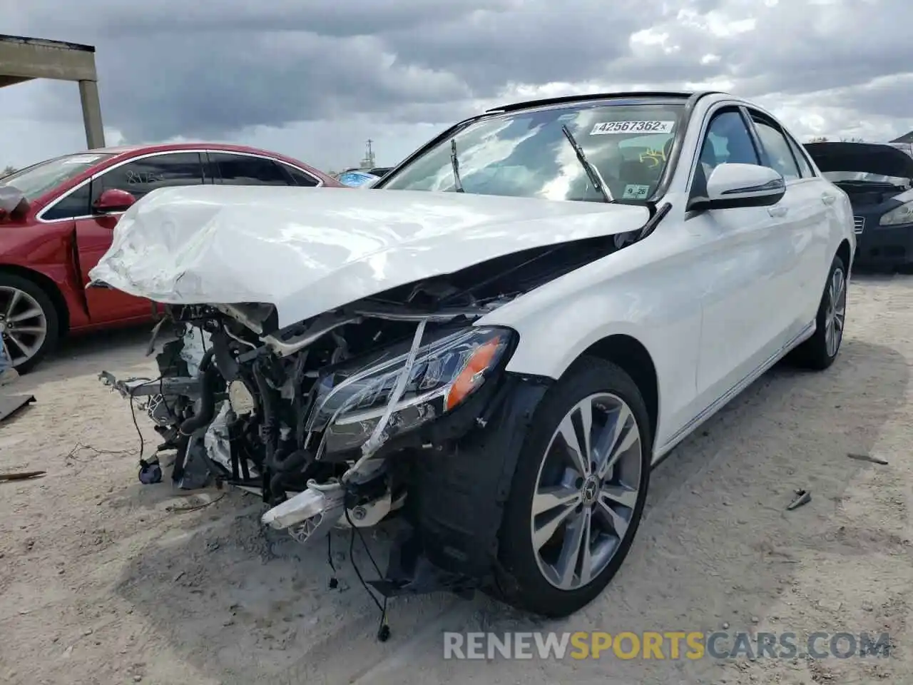 2 Photograph of a damaged car W1KWF8EB9MR633637 MERCEDES-BENZ C-CLASS 2021