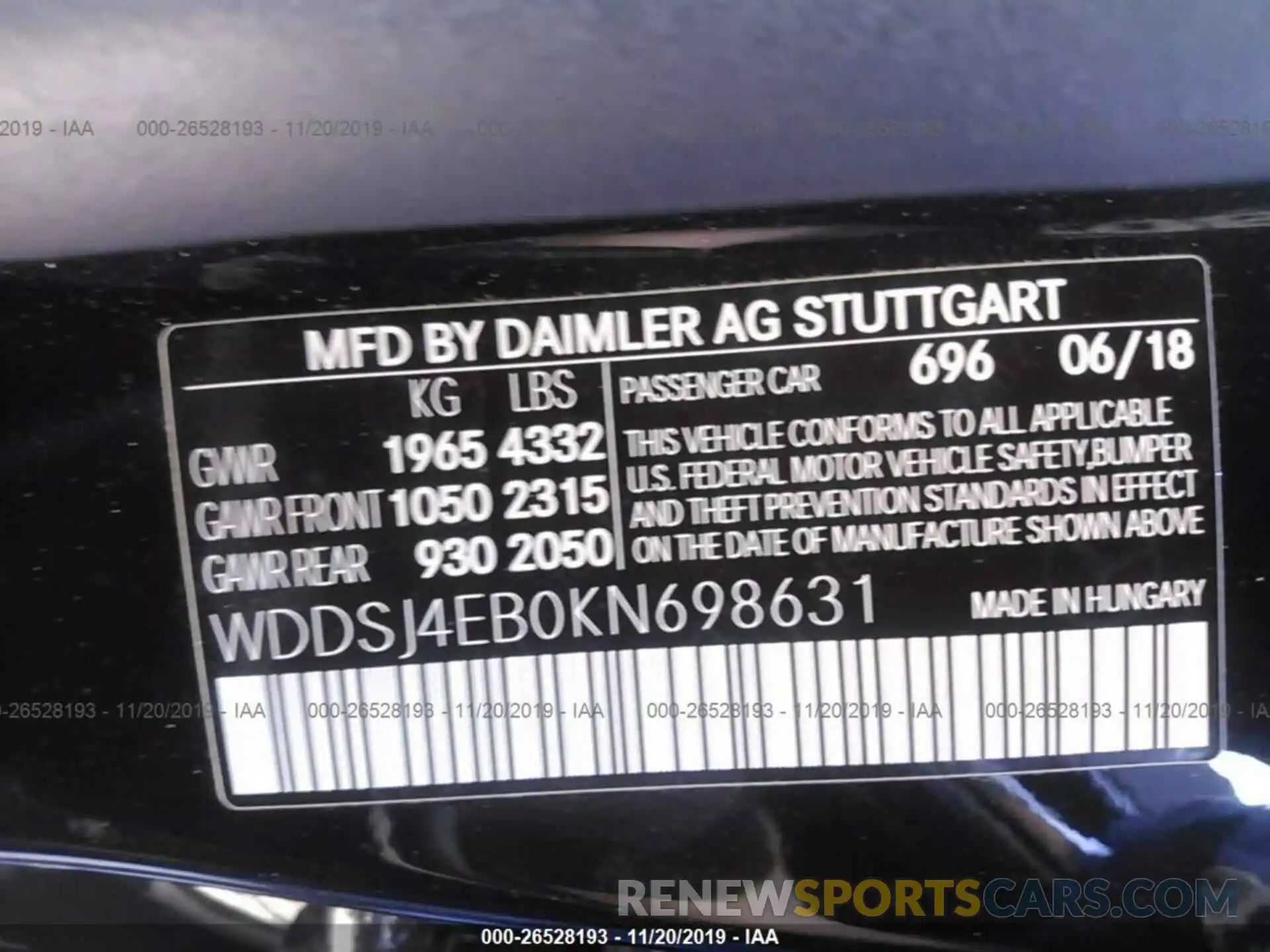 9 Photograph of a damaged car WDDSJ4EB0KN698631 MERCEDES-BENZ CLA 2019