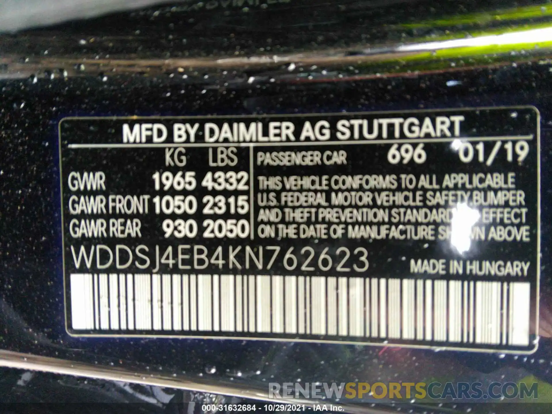 9 Photograph of a damaged car WDDSJ4EB4KN762623 MERCEDES-BENZ CLA 2019