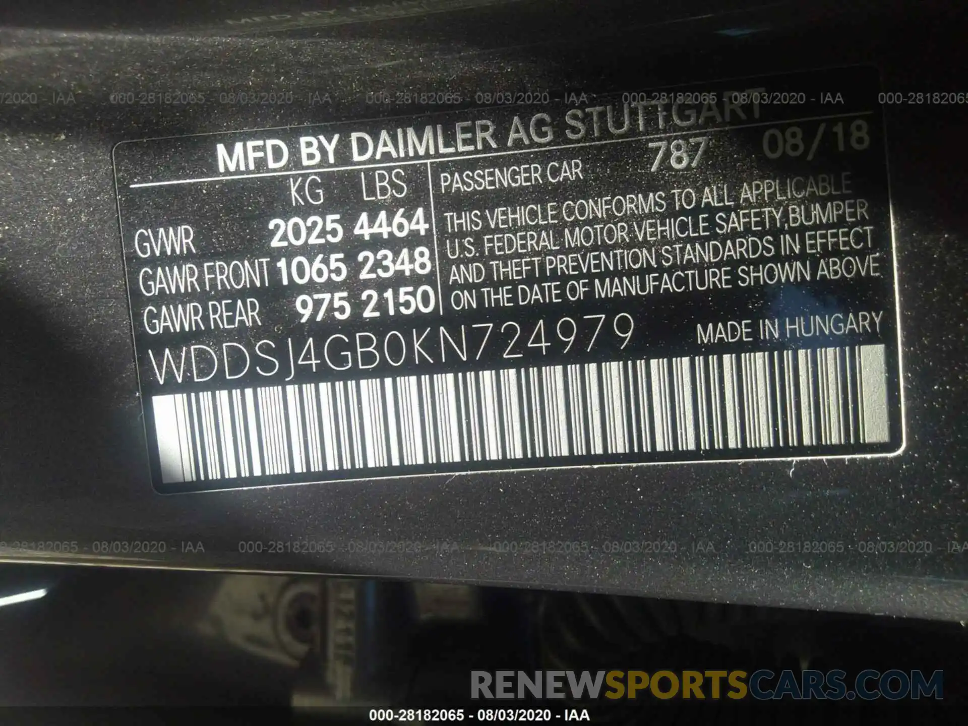 9 Фотография поврежденного автомобиля WDDSJ4GB0KN724979 MERCEDES-BENZ CLA 2019