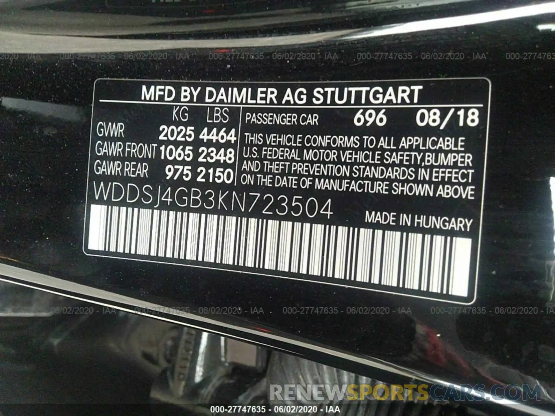 9 Фотография поврежденного автомобиля WDDSJ4GB3KN723504 MERCEDES-BENZ CLA 2019